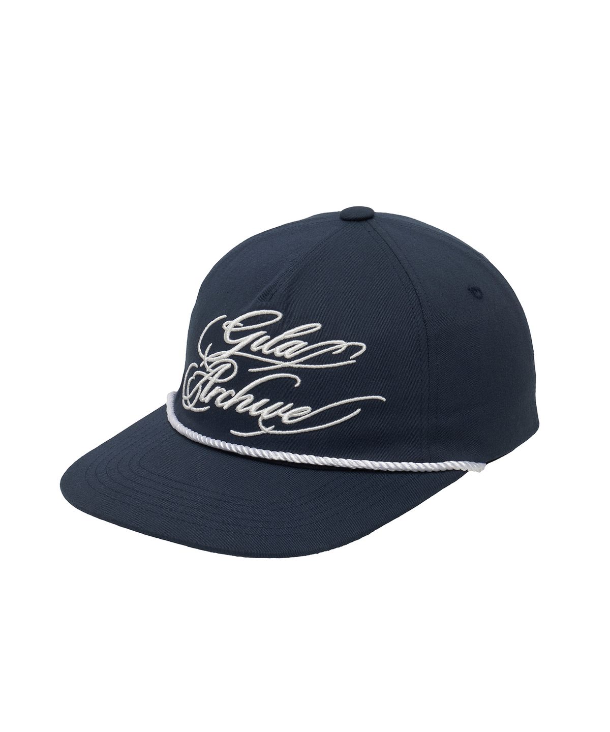 길라아카이브(GILAARCHIVE) SCRIPT LETTERING TRUCKER CAP_NAVY