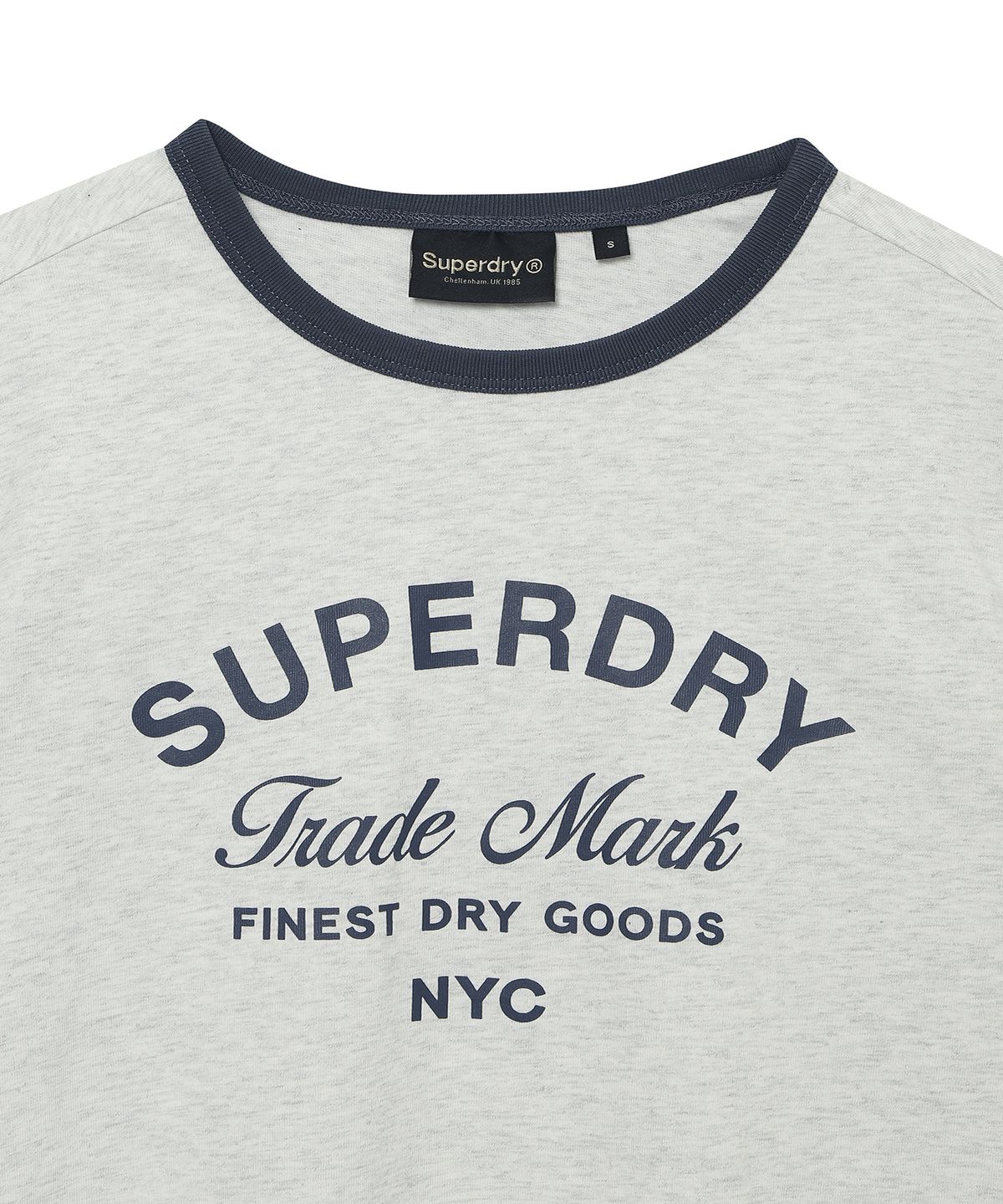 슈퍼드라이(SUPERDRY) 우먼스 로고 링거 티셔츠2 라이트그레이 SDFISCQ66LGR
