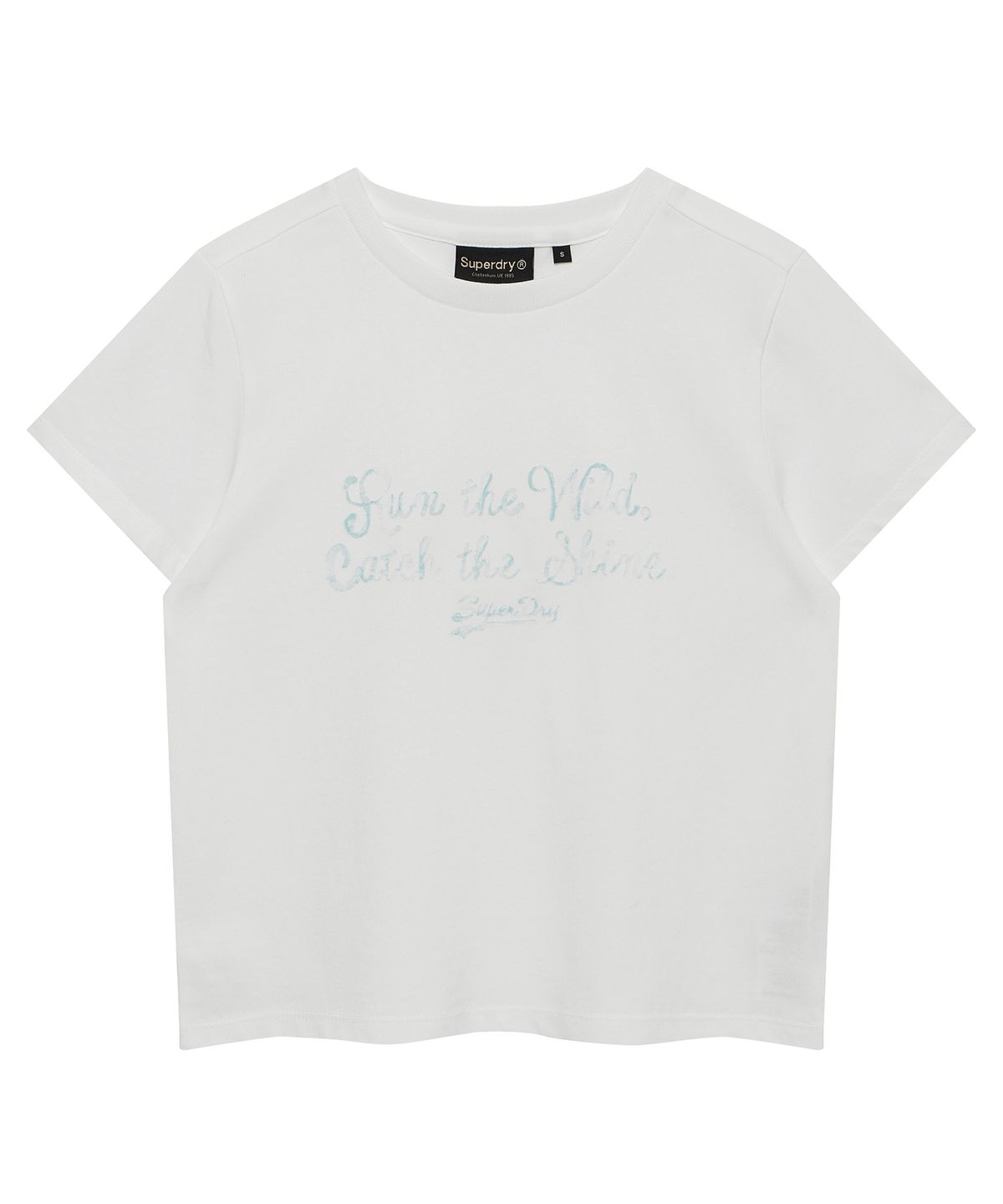 슈퍼드라이(SUPERDRY) 우먼스 슬로건 로고 티셔츠 화이트 SDFISCQ02WHT