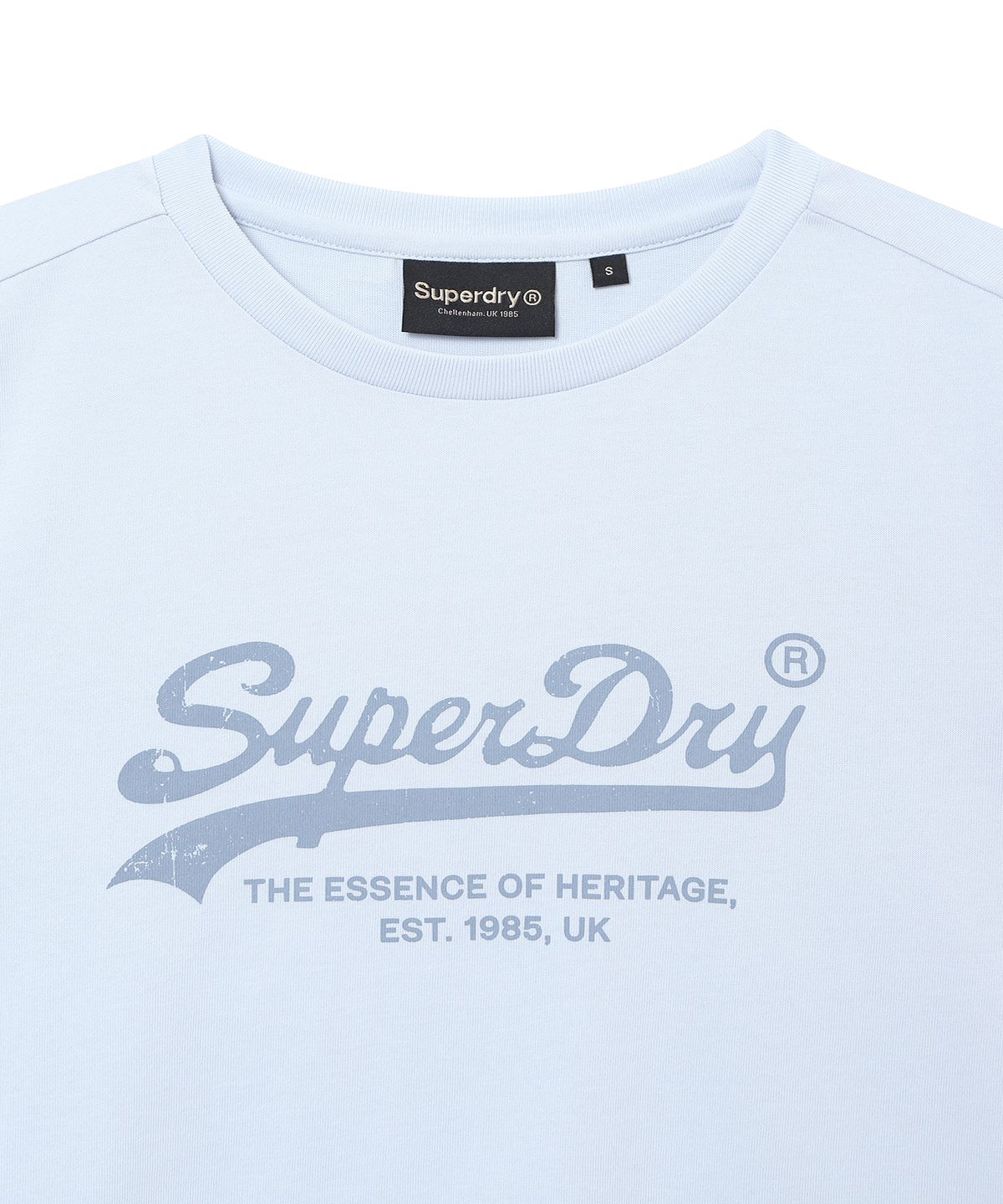 슈퍼드라이(SUPERDRY) 우먼스 에센셜 로고 티셔츠 스카이블루 SDFISCQ01SBL
