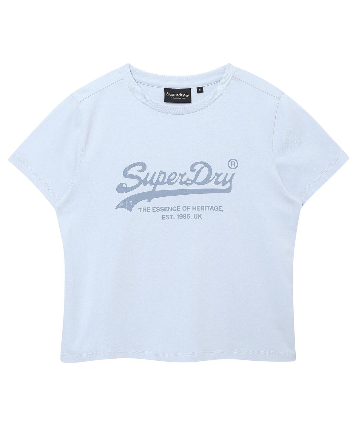 슈퍼드라이(SUPERDRY) 우먼스 에센셜 로고 티셔츠 스카이블루 SDFISCQ01SBL