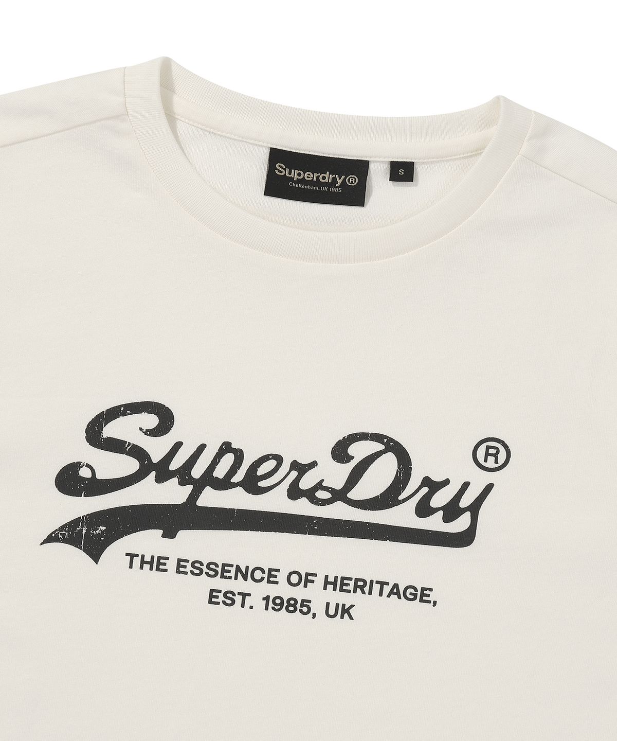 슈퍼드라이(SUPERDRY) 우먼스 에센셜 로고 티셔츠 크림 SDFISCQ01CRM