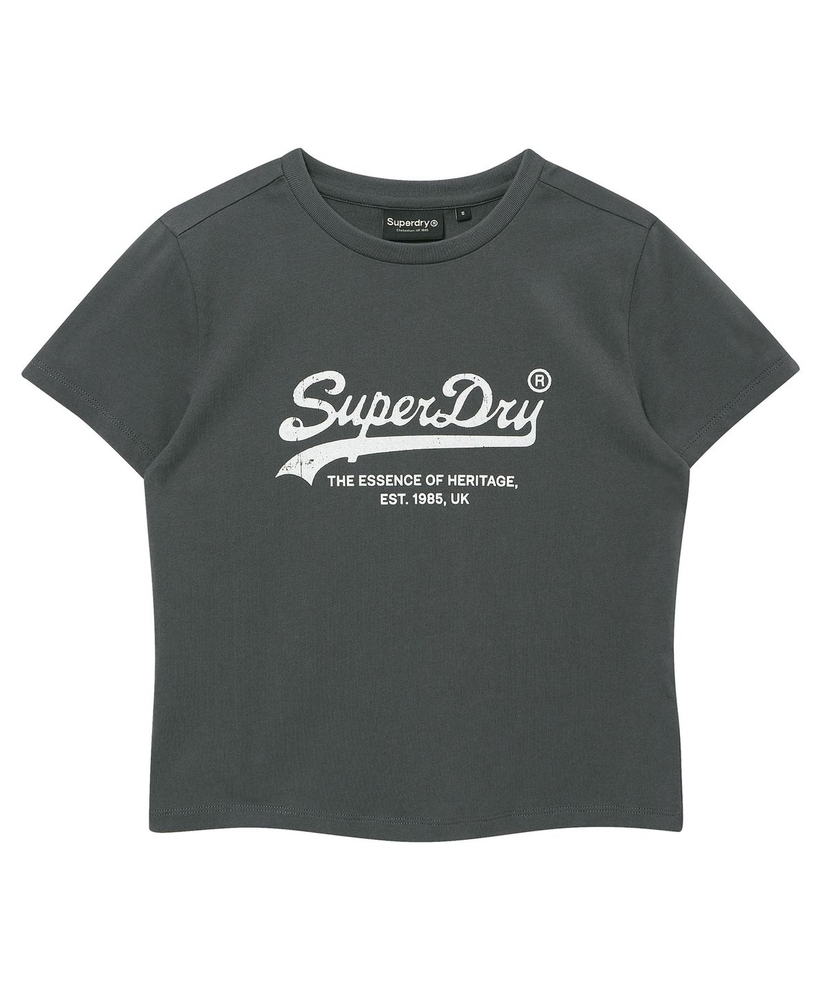 슈퍼드라이(SUPERDRY) 우먼스 에센셜 로고 티셔츠 차콜 SDFISCQ01CHL