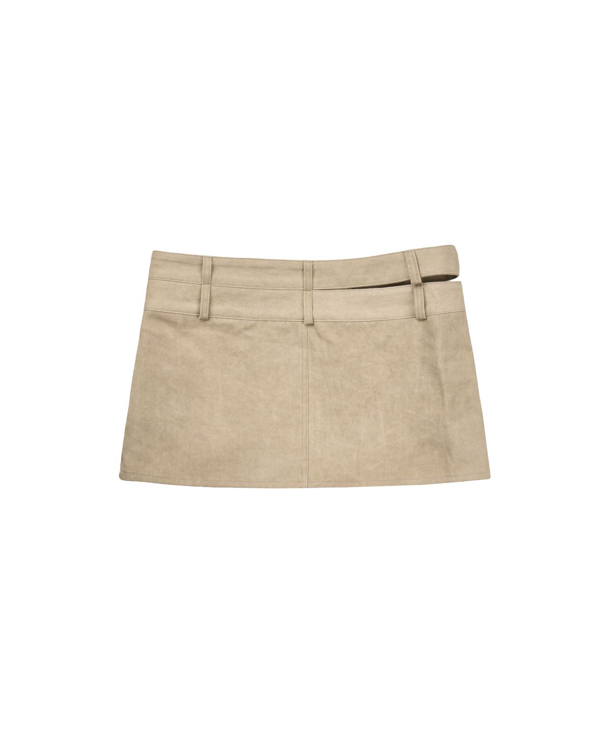 길라아카이브(GILAARCHIVE) CUT OUT DOUBLE WAIST BUTTON SKIRTS_BEIGE