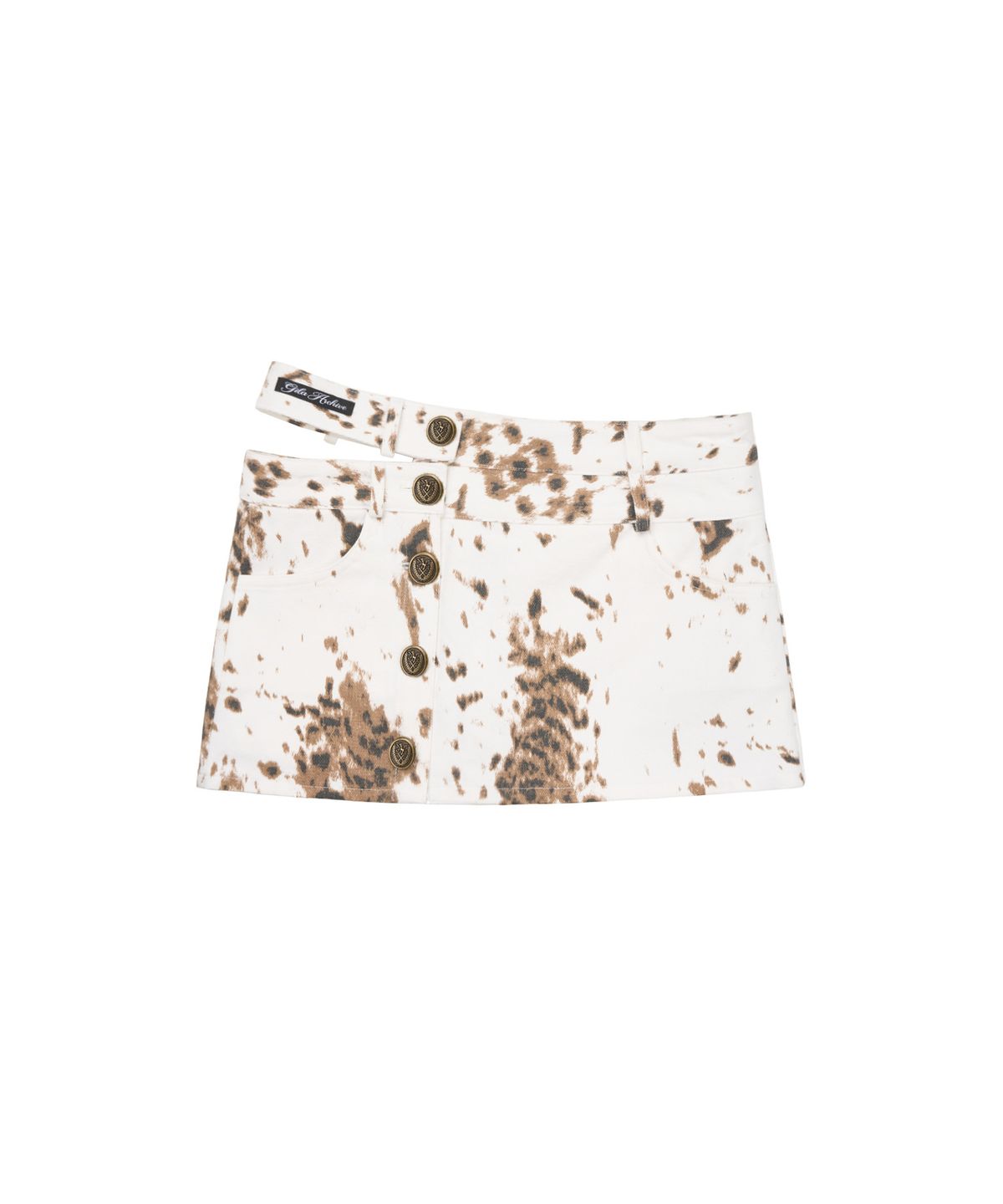 길라아카이브(GILAARCHIVE) CUT OUT DOUBLE WAIST BUTTON SKIRTS_WHITE