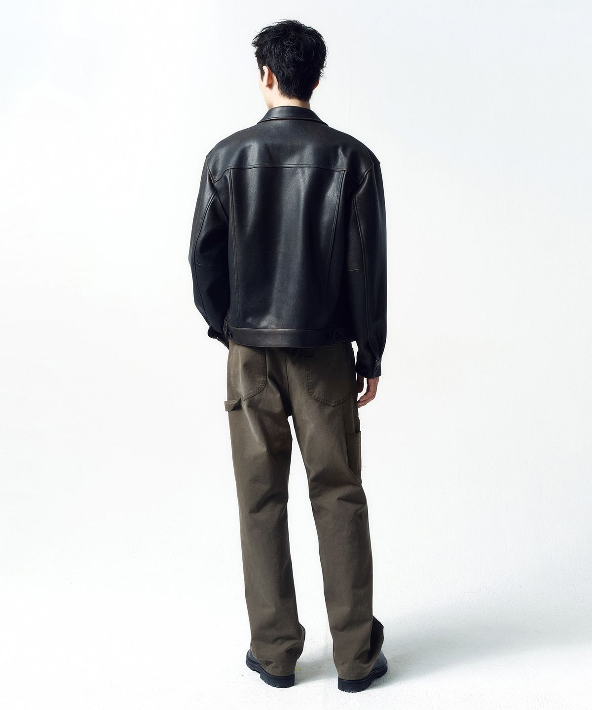 인사일런스(INSILENCE) 램 스킨 진 자켓 PATINA BROWN