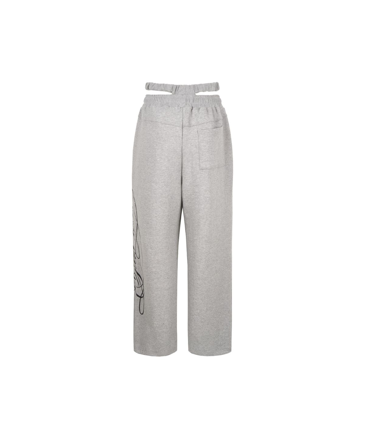 길라아카이브(GILAARCHIVE) CUT-OUT DOUBLE WAIST SWEAT PANTS_GREY