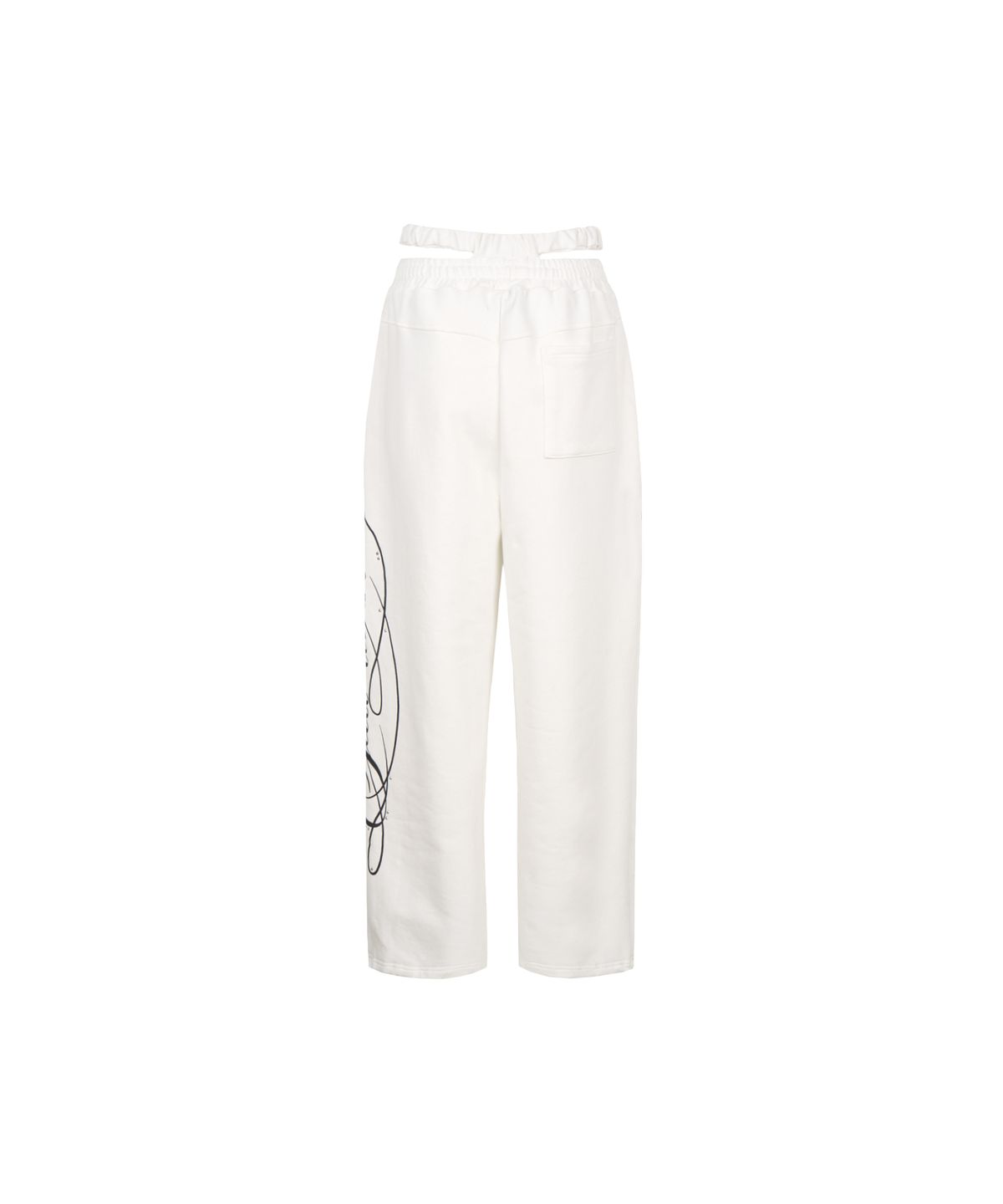 길라아카이브(GILAARCHIVE) CUT-OUT DOUBLE WAIST SWEAT PANTS_WHITE