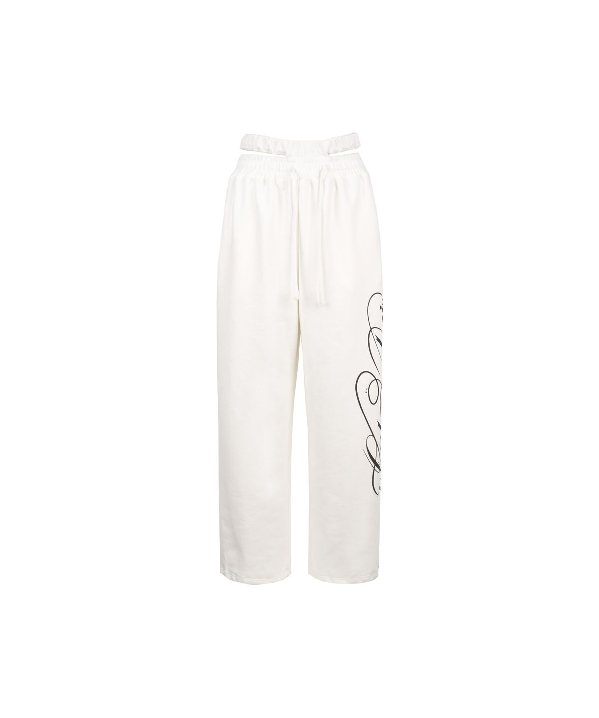 길라아카이브(GILAARCHIVE) CUT-OUT DOUBLE WAIST SWEAT PANTS_WHITE
