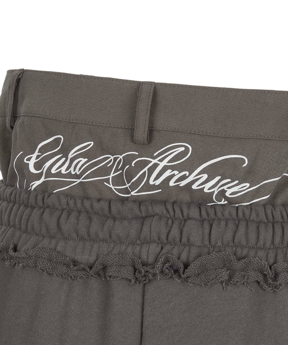 길라아카이브(GILAARCHIVE) LAYERED WAIST SWEAT PANTS_CHARCOAL