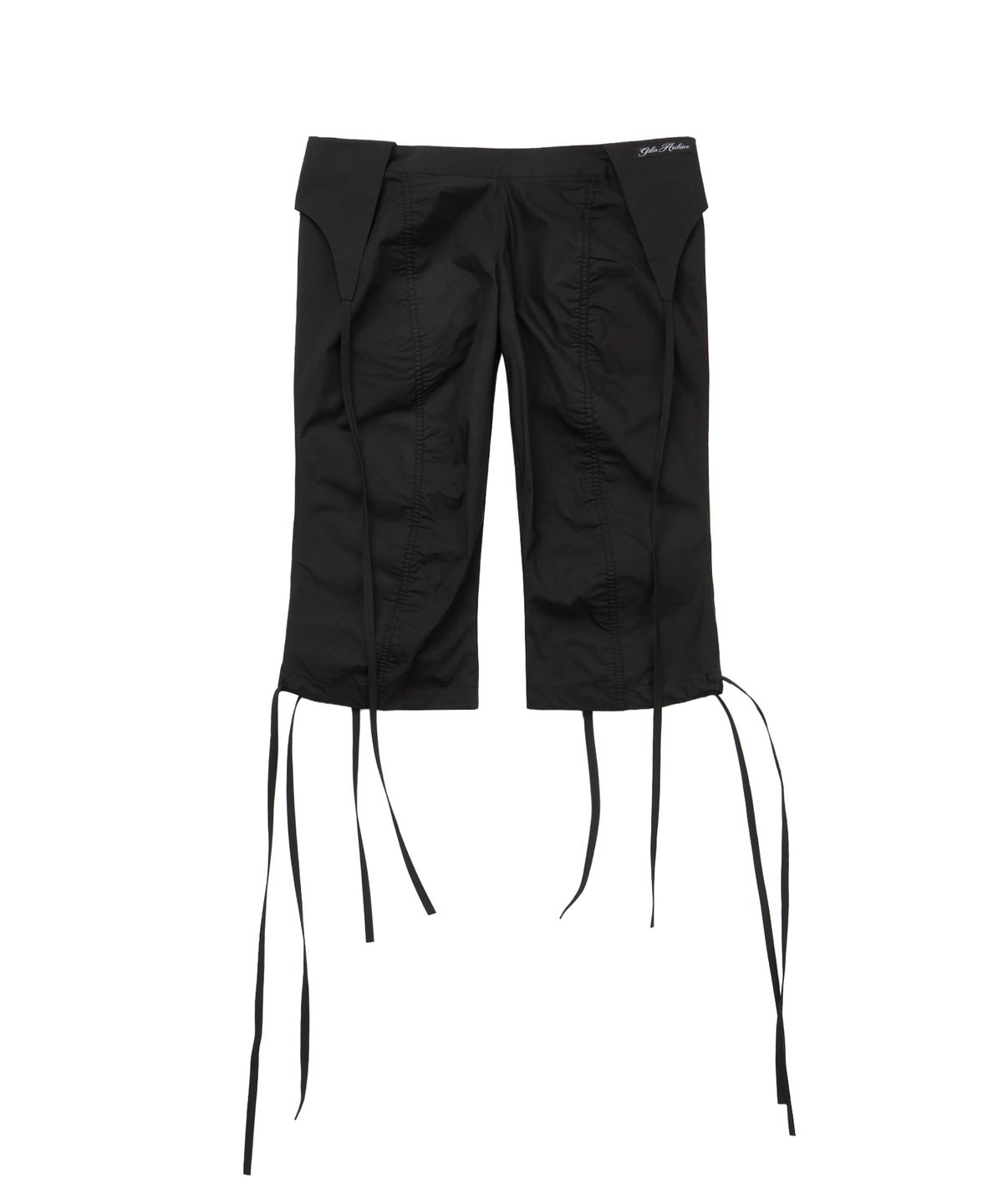 길라아카이브(GILAARCHIVE) SHIRRING OVERLAP CAPRI PANTS_BLACK
