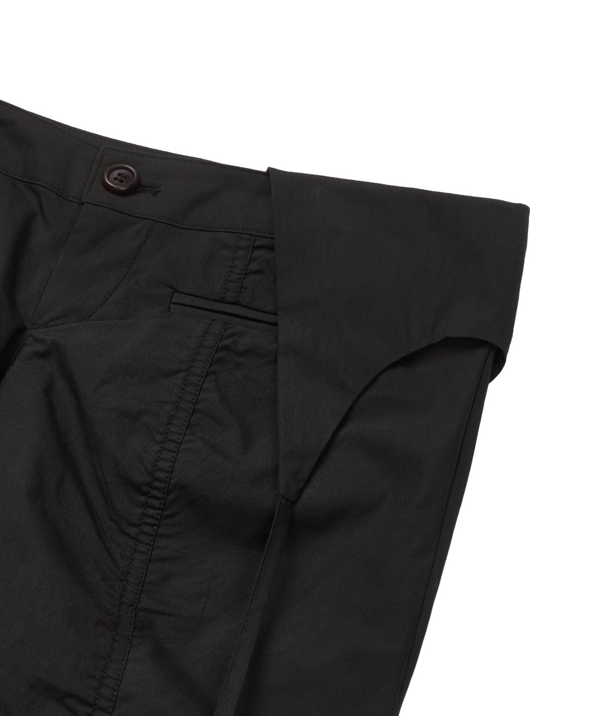 길라아카이브(GILAARCHIVE) SHIRRING OVERLAP CAPRI PANTS_BLACK