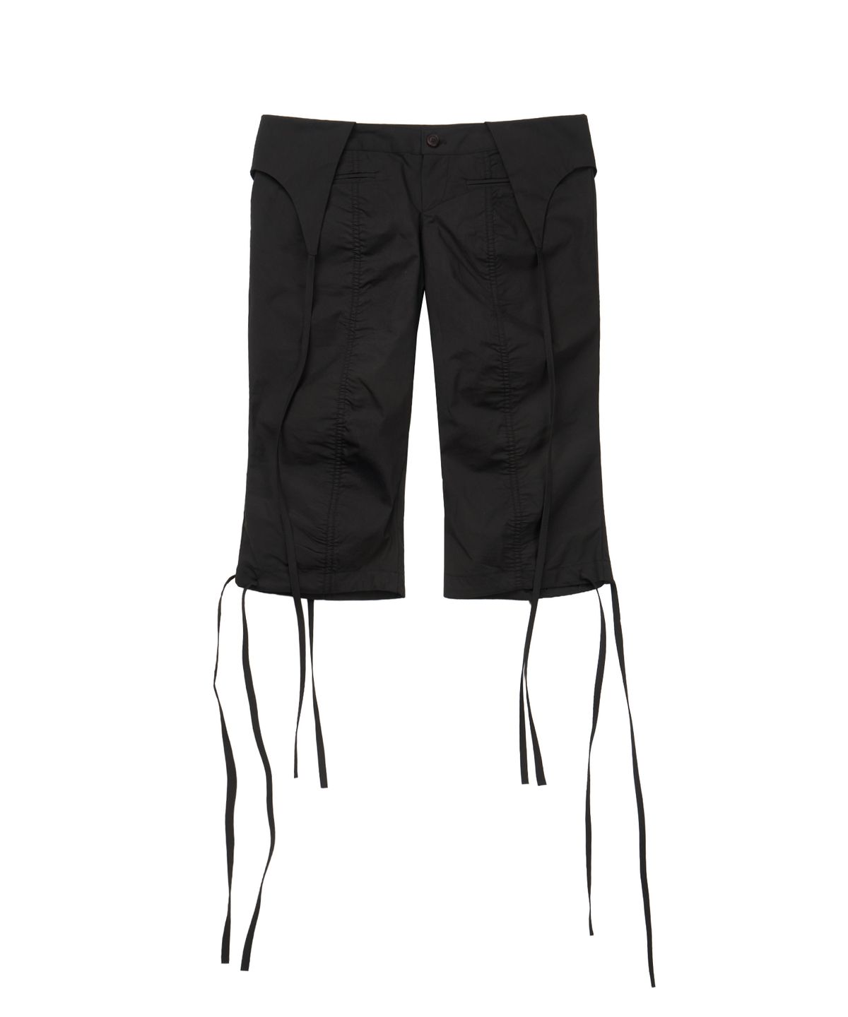 길라아카이브(GILAARCHIVE) SHIRRING OVERLAP CAPRI PANTS_BLACK