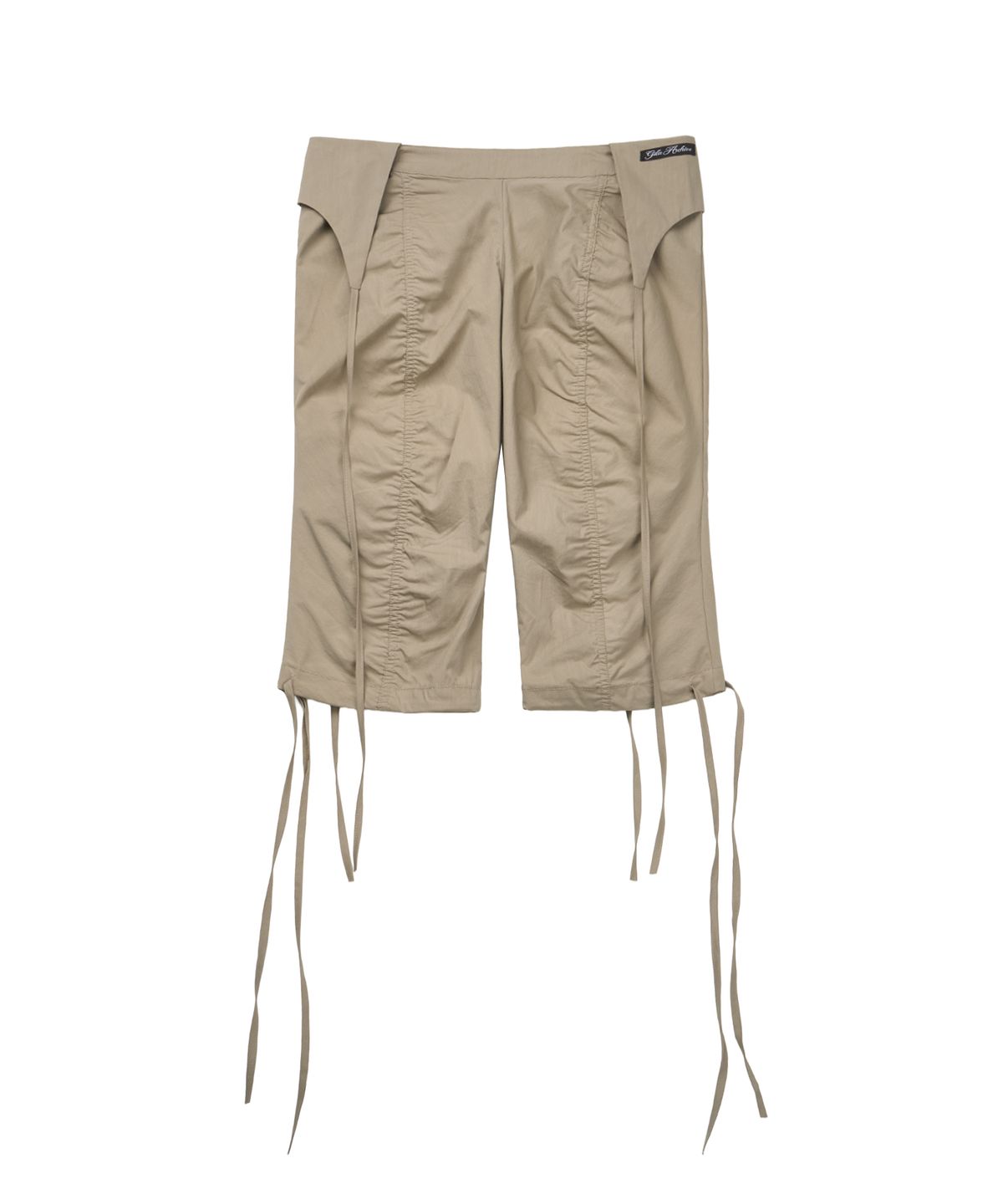 길라아카이브(GILAARCHIVE) SHIRRING OVERLAP CAPRI PANTS_BEIGE