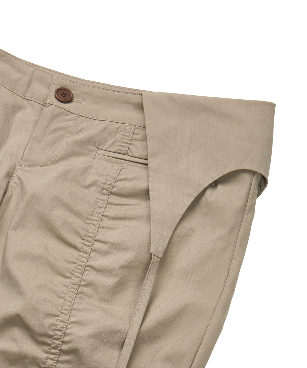 길라아카이브(GILAARCHIVE) SHIRRING OVERLAP CAPRI PANTS_BEIGE