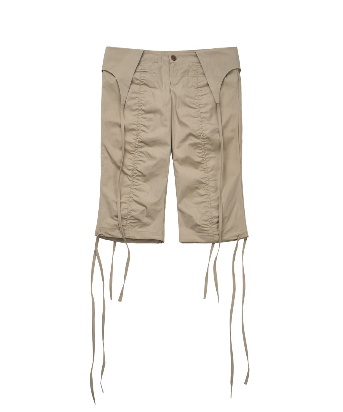 길라아카이브(GILAARCHIVE) SHIRRING OVERLAP CAPRI PANTS_BEIGE