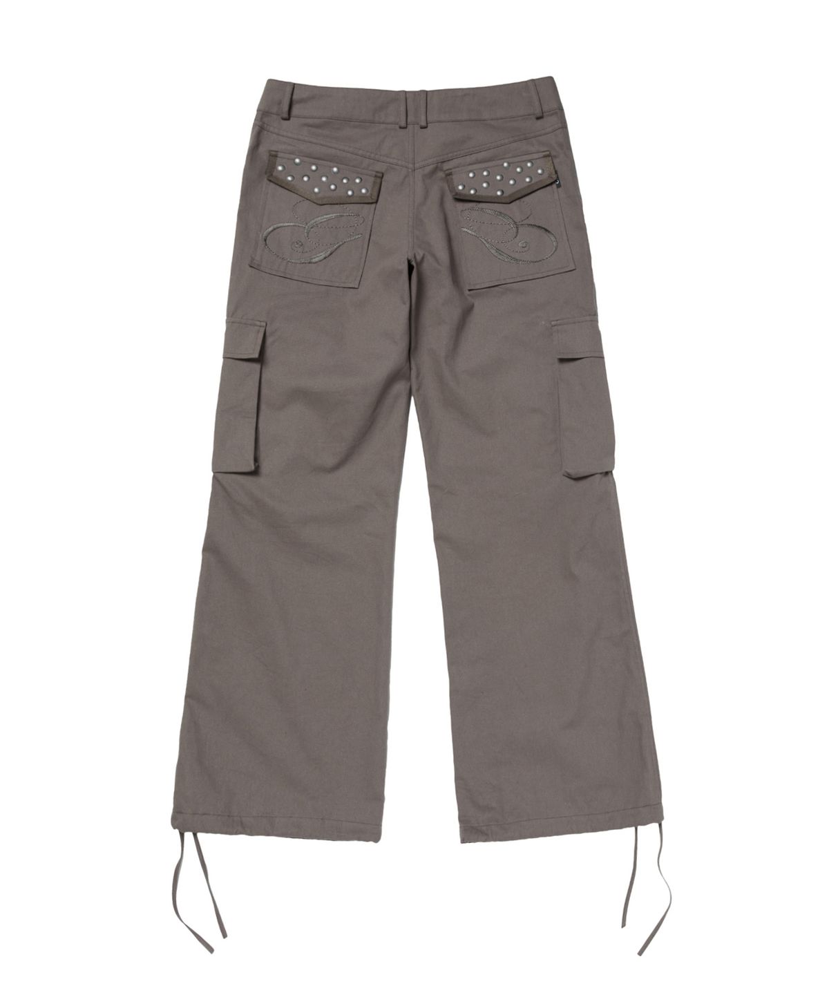 길라아카이브(GILAARCHIVE) POCKET EMBROIDED STRING CARGO PANTS_BROWN