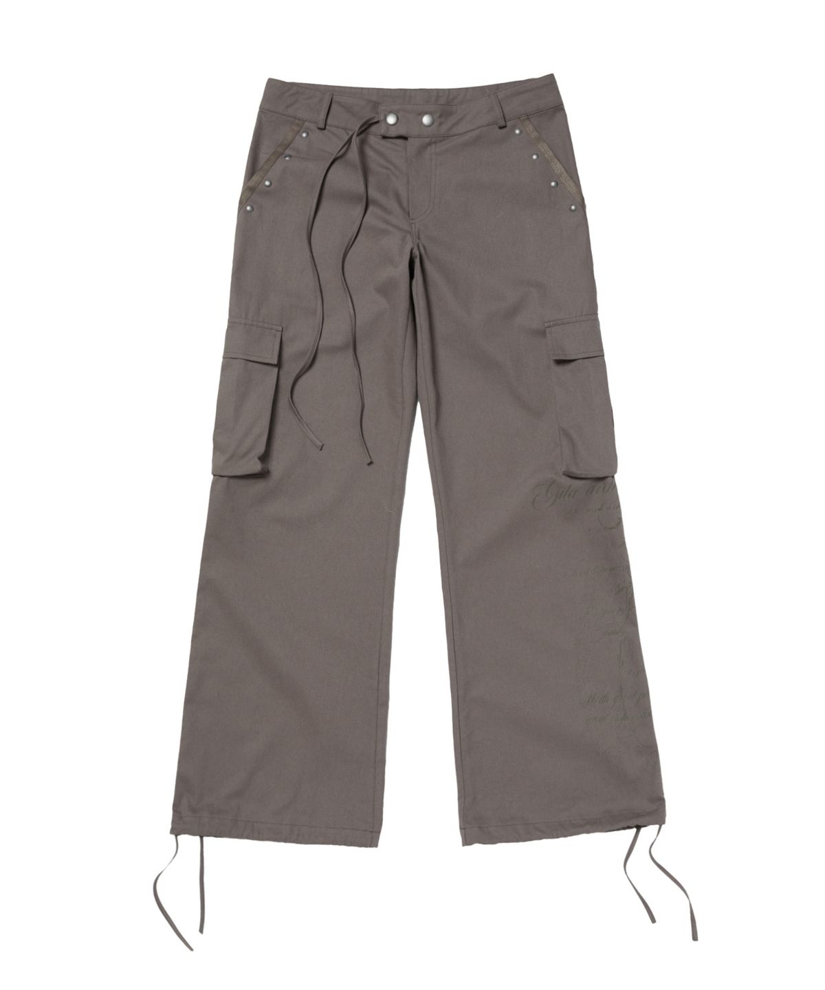 길라아카이브(GILAARCHIVE) POCKET EMBROIDED STRING CARGO PANTS_BROWN