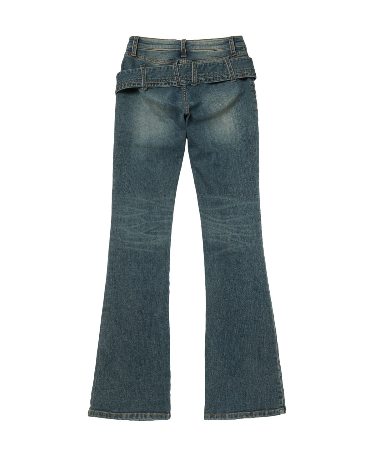 길라아카이브(GILAARCHIVE) TWIST BELT BOOTCUT DENIM PANTS_BLUE
