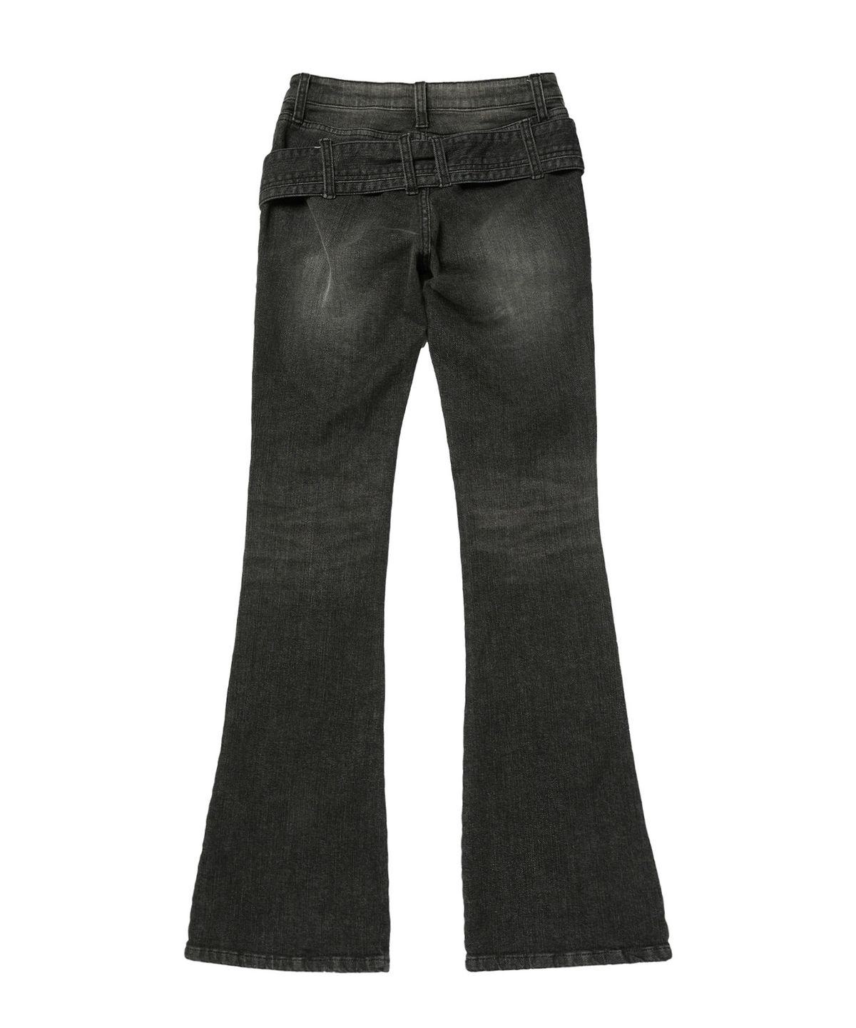 길라아카이브(GILAARCHIVE) TWIST BELT BOOTCUT DENIM PANTS_BLACK