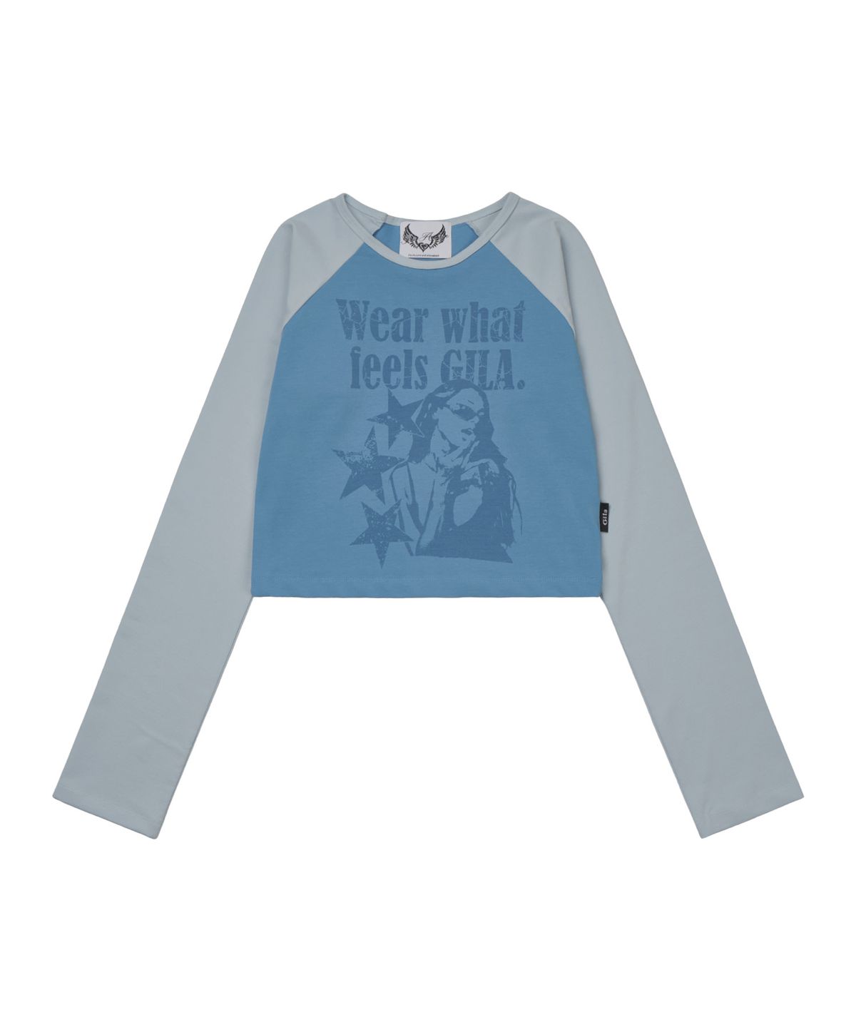 길라아카이브(GILAARCHIVE) GRAPHIC RAGLAN LONG SLEEVE_BLUE