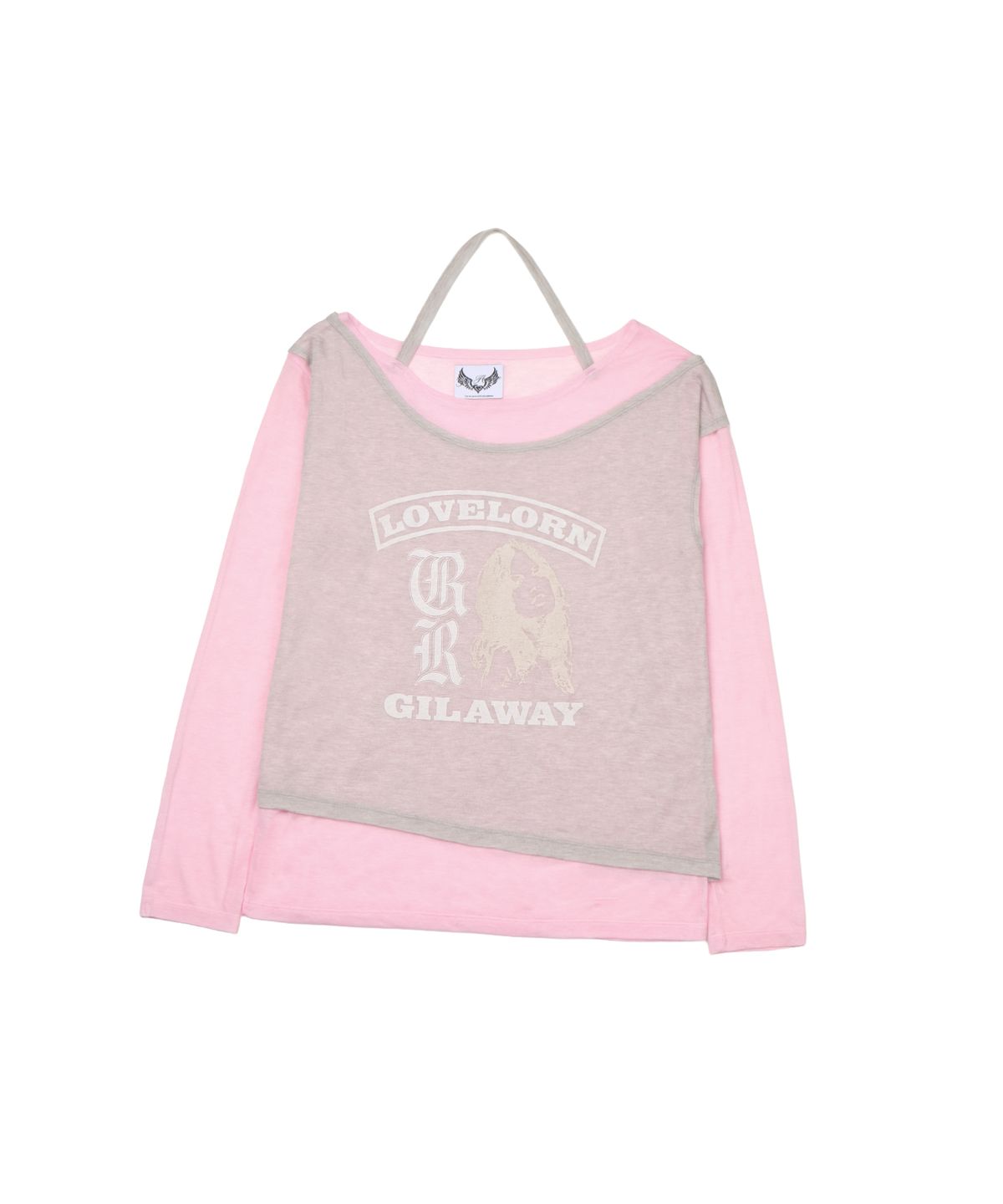길라아카이브(GILAARCHIVE) LAYERED GRAPHIC SHEER LONG SLEEVE_PINK
