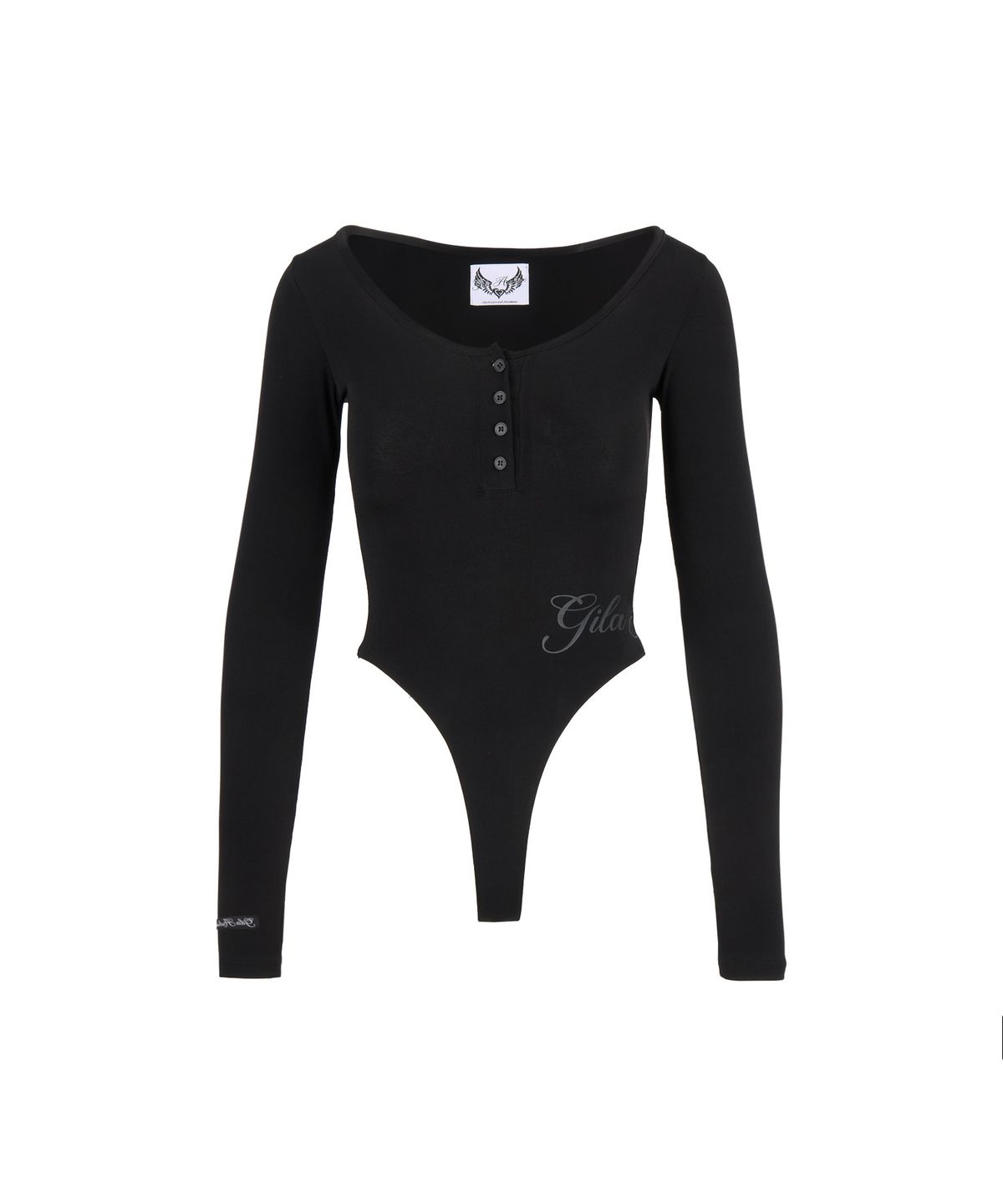 길라아카이브(GILAARCHIVE) SIDE SCRIPT LOGO BODY SUIT_BLACK