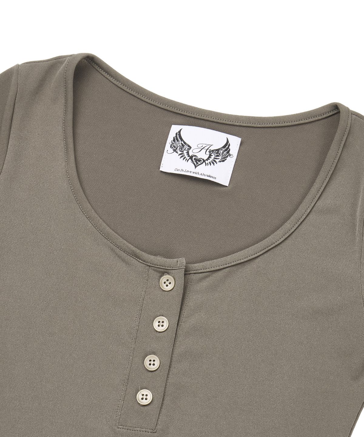 길라아카이브(GILAARCHIVE) SIDE SCRIPT LOGO BODY SUIT_BEIGE