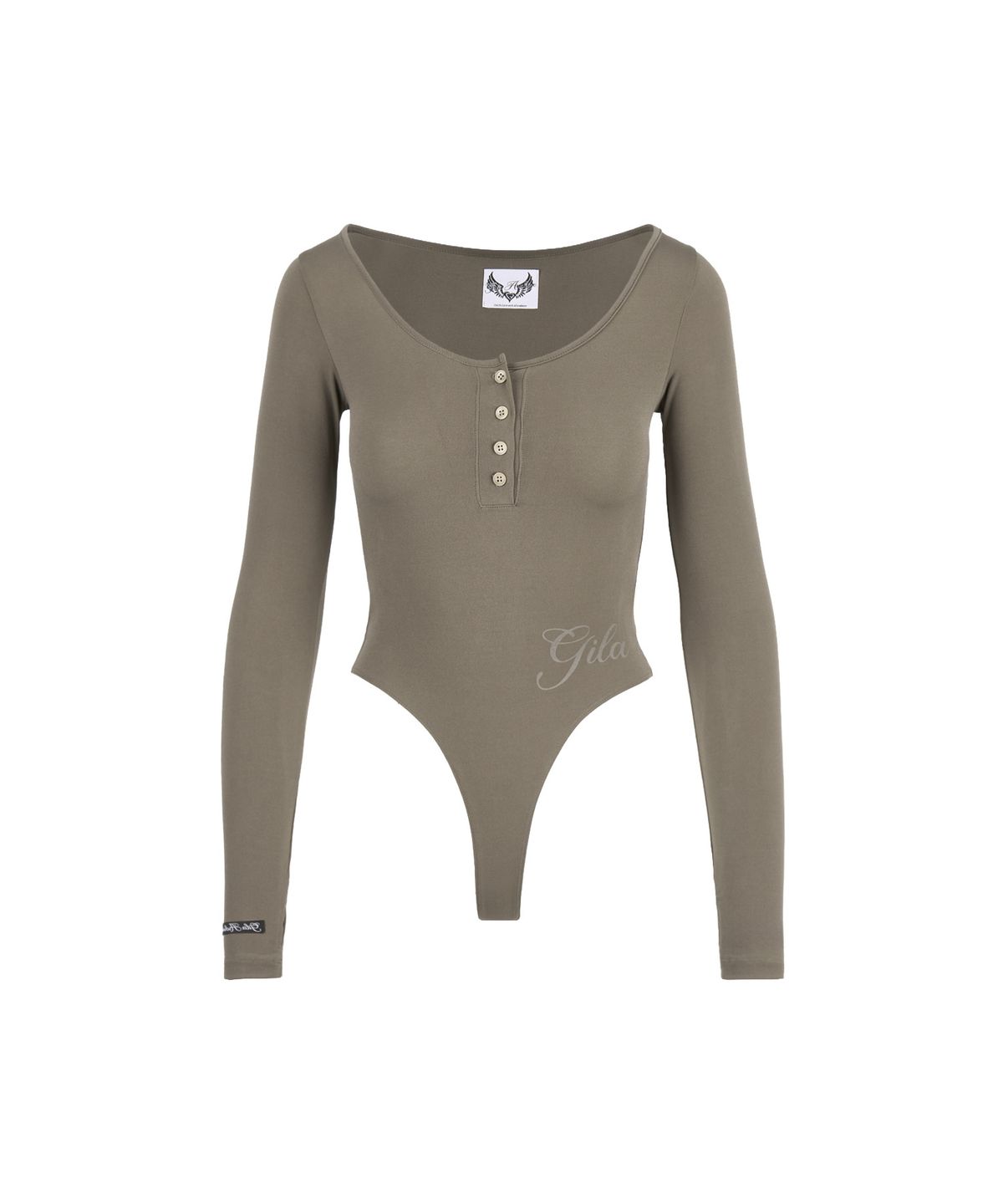 길라아카이브(GILAARCHIVE) SIDE SCRIPT LOGO BODY SUIT_BEIGE