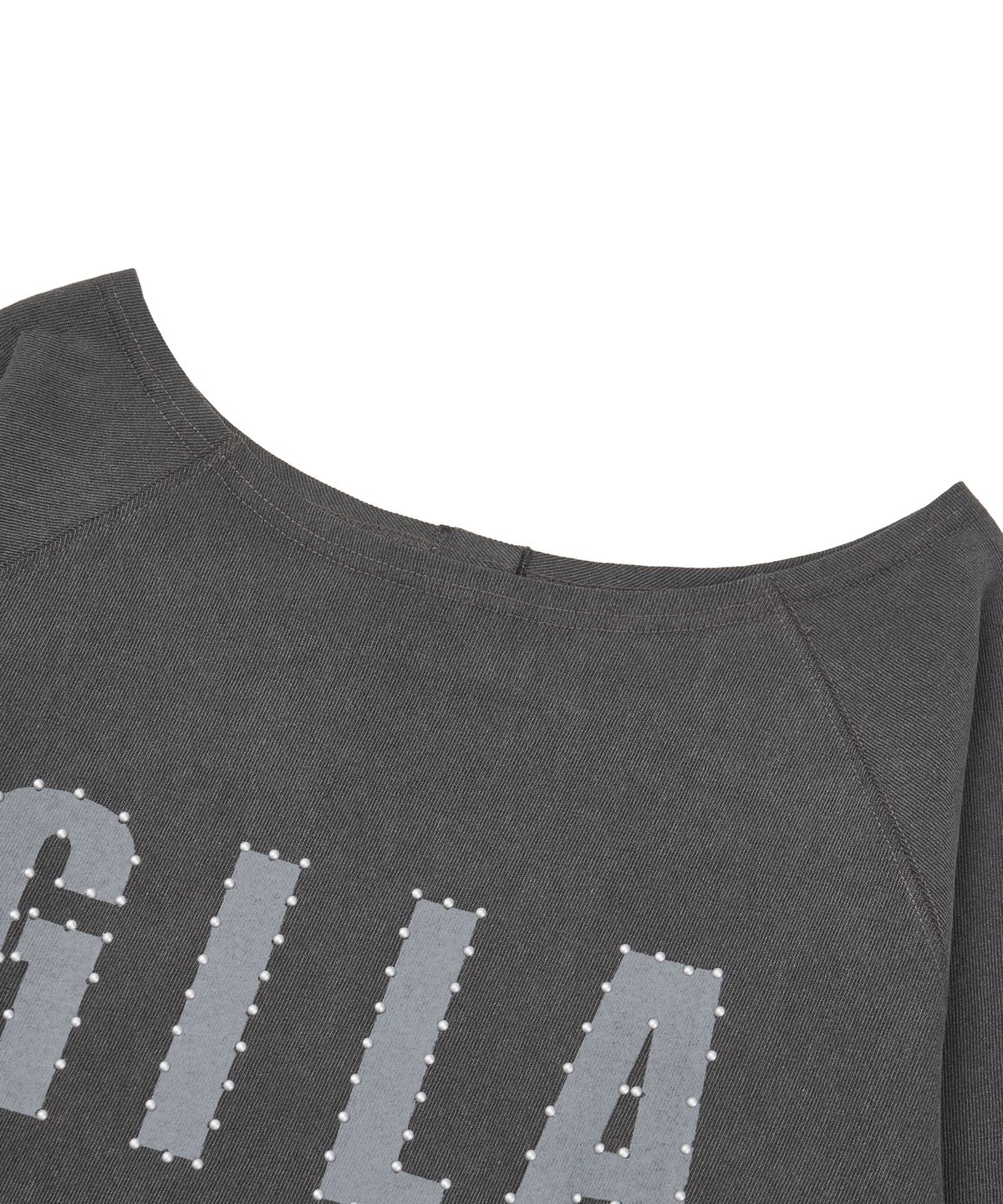 길라아카이브(GILAARCHIVE) BOLD LOGO BACKLESS SWEAT SHIRTS_CHARCOAL