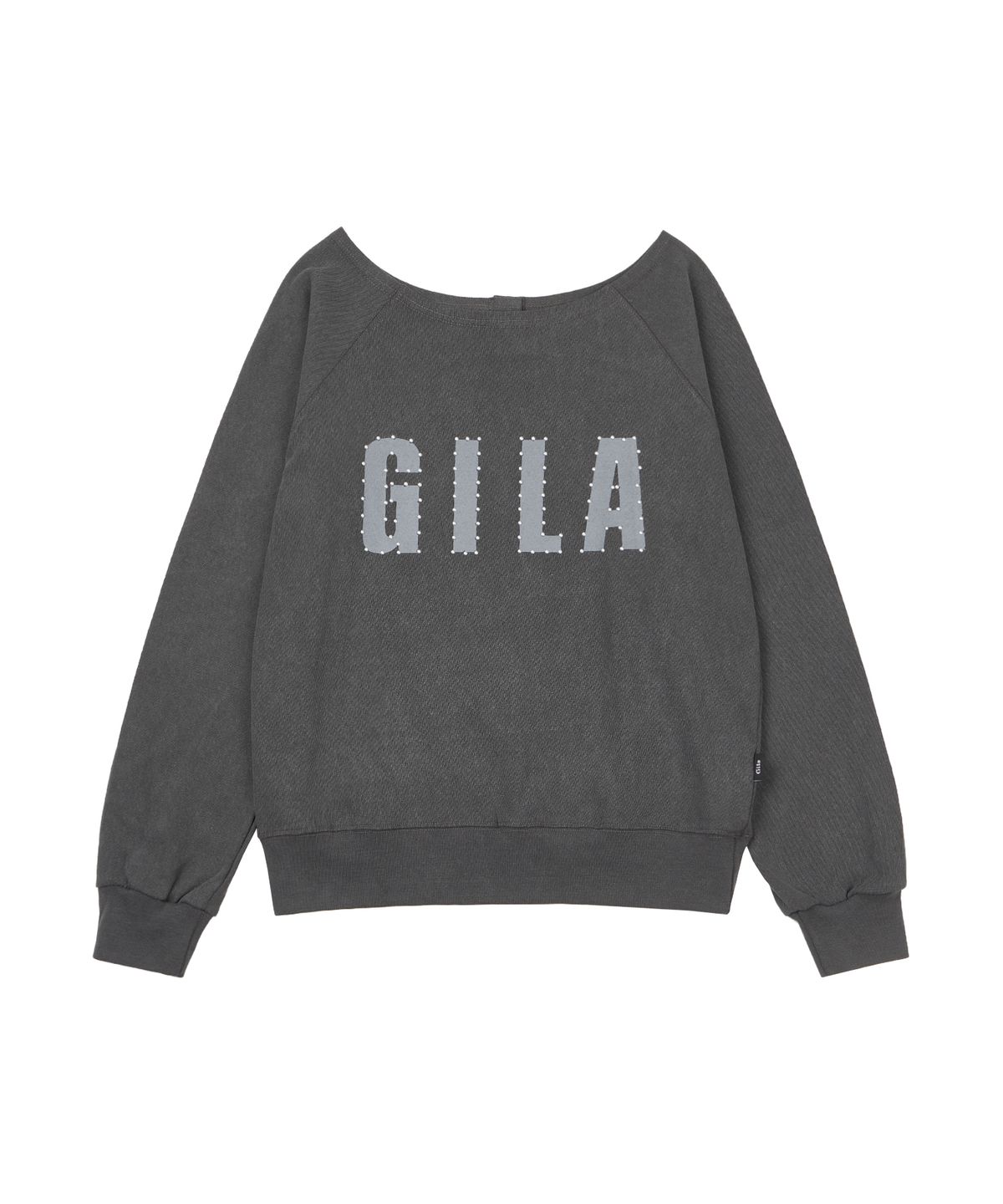 길라아카이브(GILAARCHIVE) BOLD LOGO BACKLESS SWEAT SHIRTS_CHARCOAL
