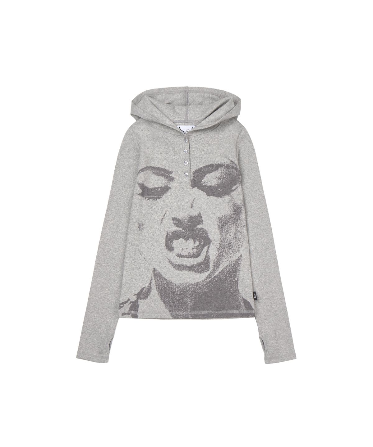 길라아카이브(GILAARCHIVE) 5-BUTTON GRAPHIC THIN HOODED_GREY