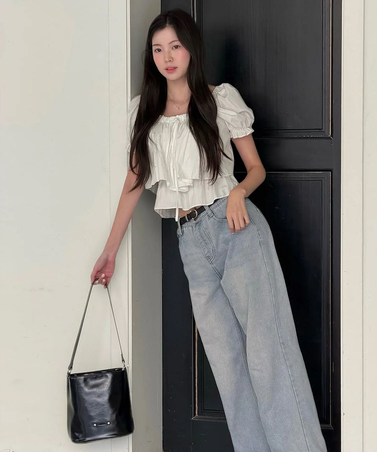 레이몬트(RAIMENT) Stud Band Basket Bag_Black