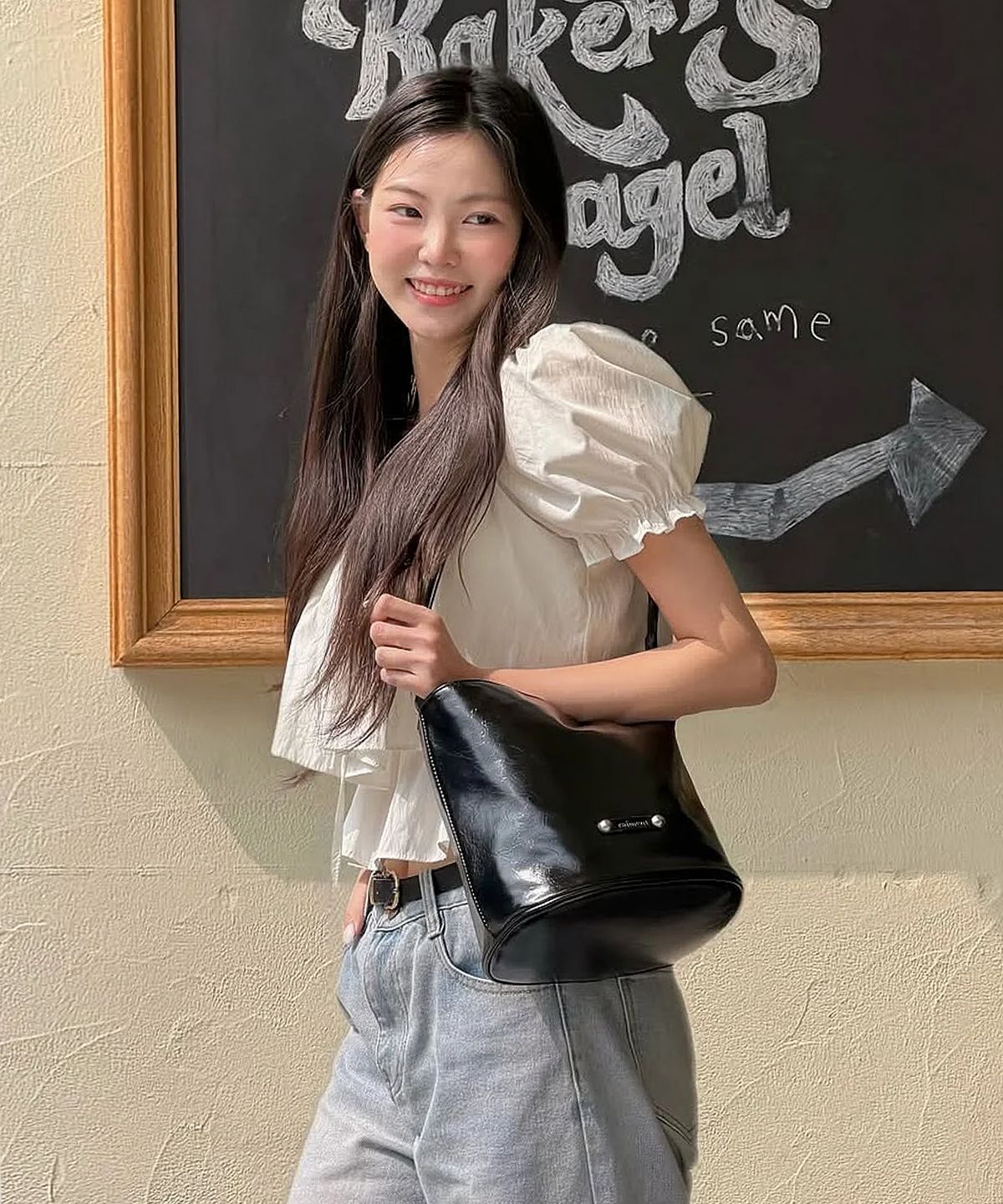 레이몬트(RAIMENT) Stud Band Basket Bag_Black