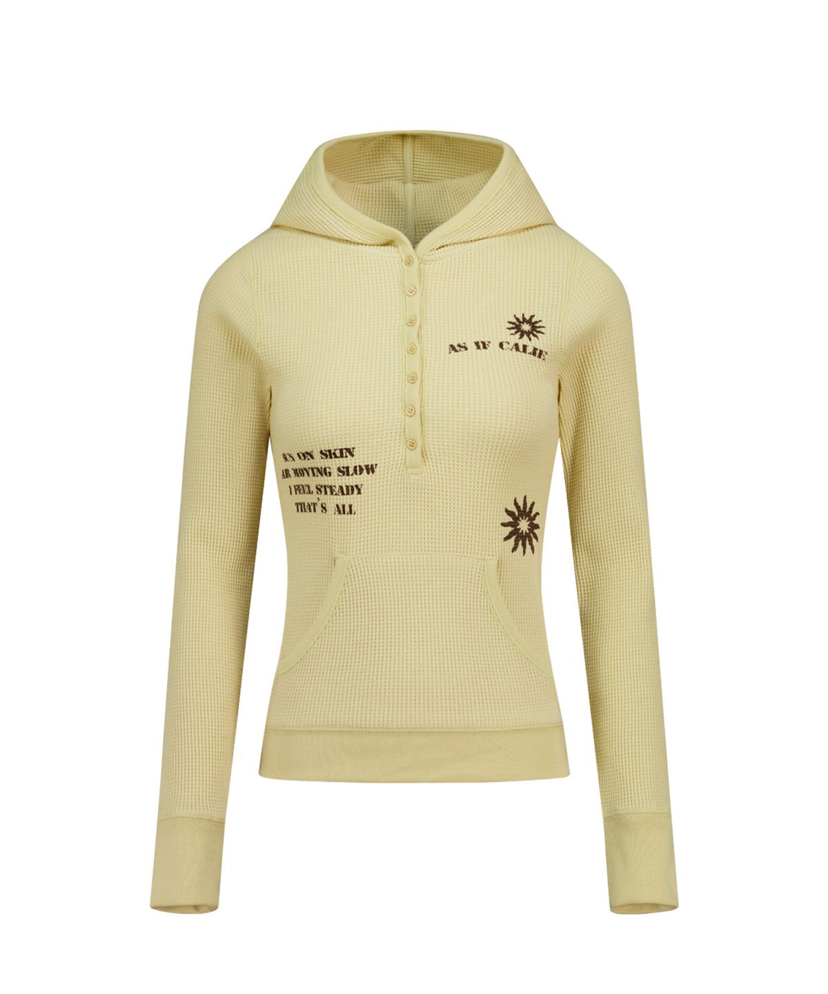 에즈이프 캘리(ASIF CALIE) WAFFLE HOODIE BUTTON LONG SLEEVE YELLOW
