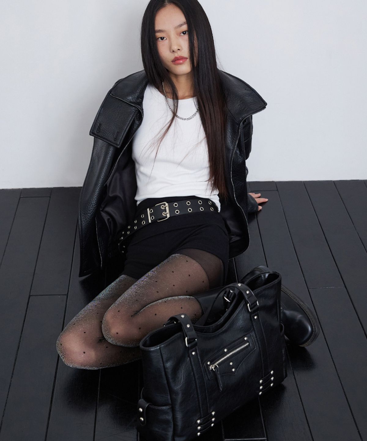 레이몬트(RAIMENT) Stud Band Big Bag_Black