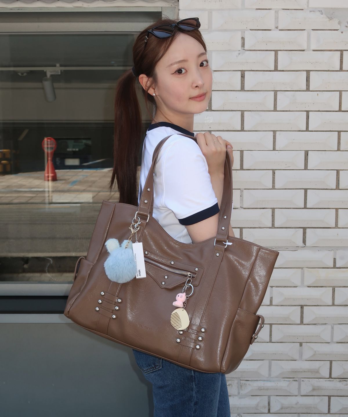 레이몬트(RAIMENT) Stud Band Big Bag_Mud Brown
