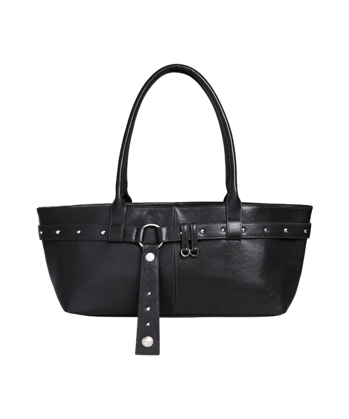 레이몬트(RAIMENT) Stud Strap Boat Bag_Black