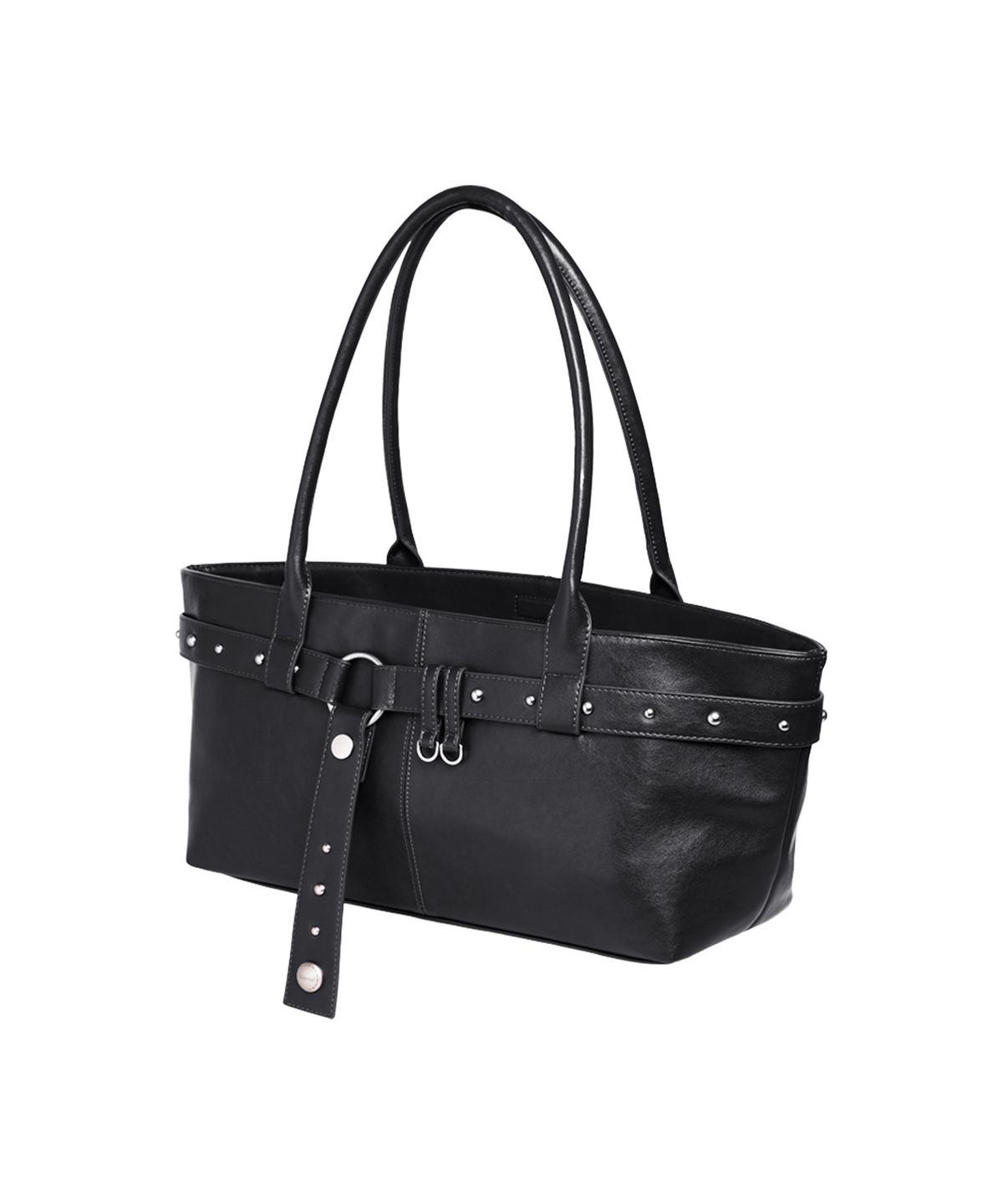 레이몬트(RAIMENT) Stud Strap Boat Bag_Black