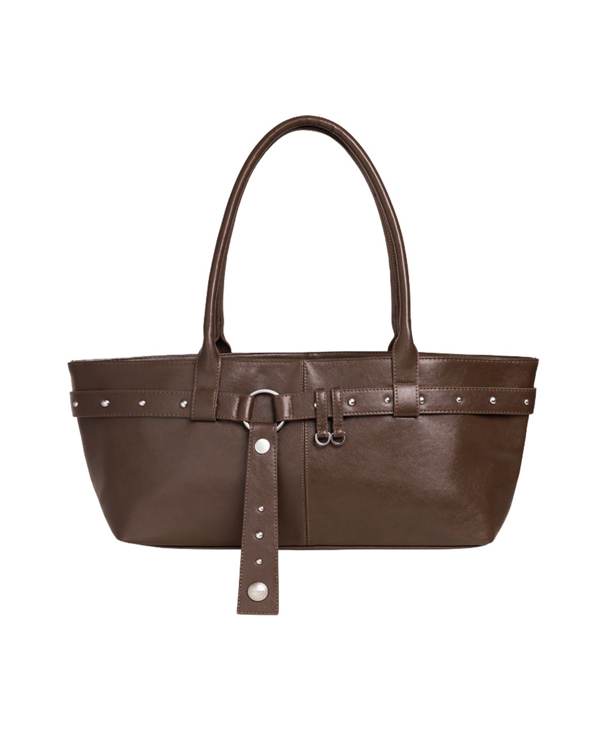 레이몬트(RAIMENT) Stud Strap Boat Bag_Brown