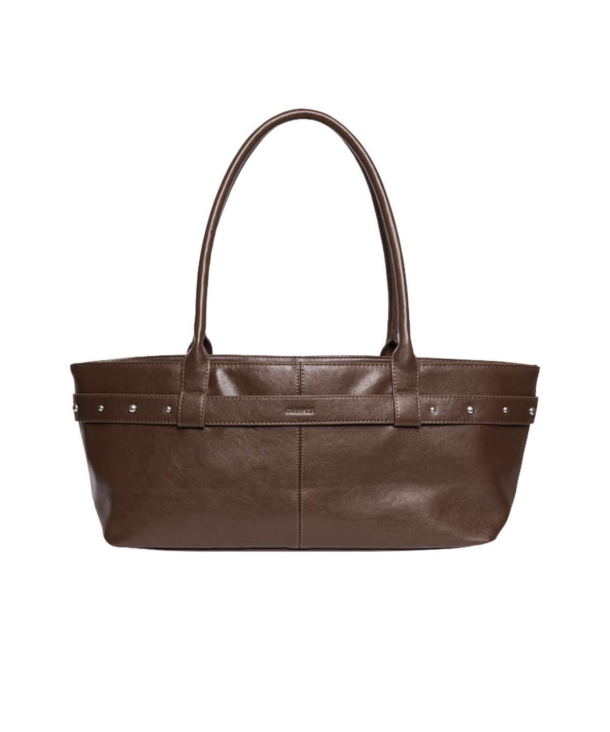레이몬트(RAIMENT) Stud Strap Boat Bag_Brown