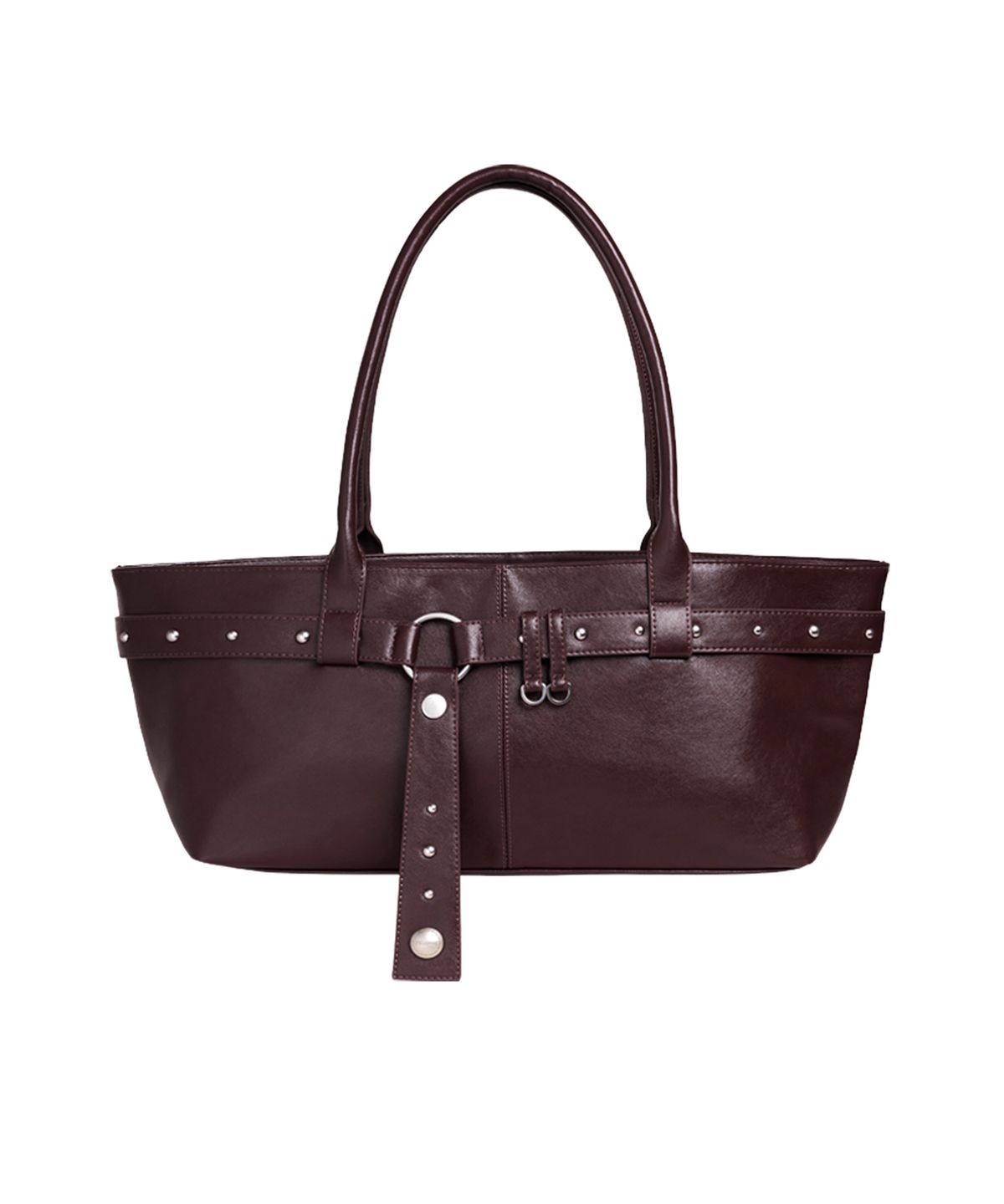 레이몬트(RAIMENT) Stud Strap Boat Bag_Red Brown