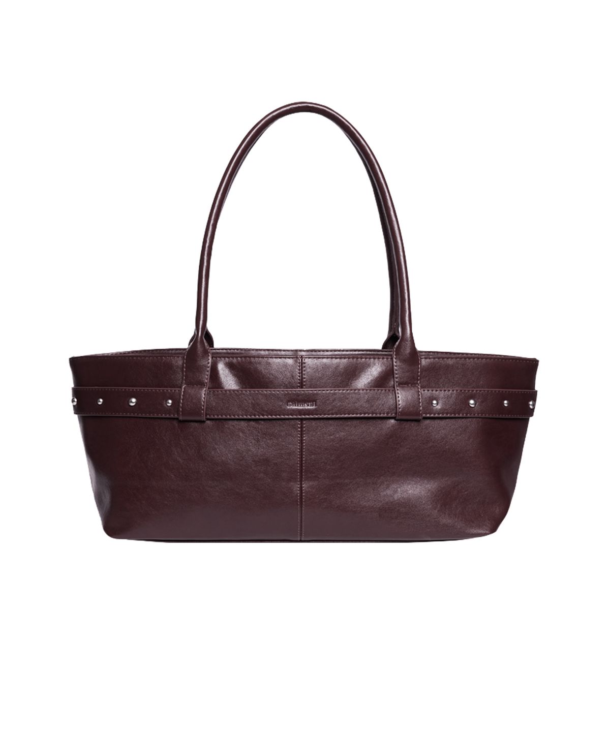 레이몬트(RAIMENT) Stud Strap Boat Bag_Red Brown