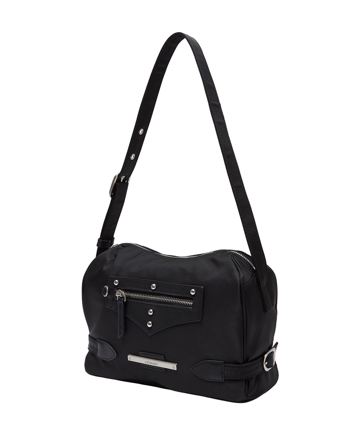레이몬트(RAIMENT) Side Belt Stud Brick Bag_Black