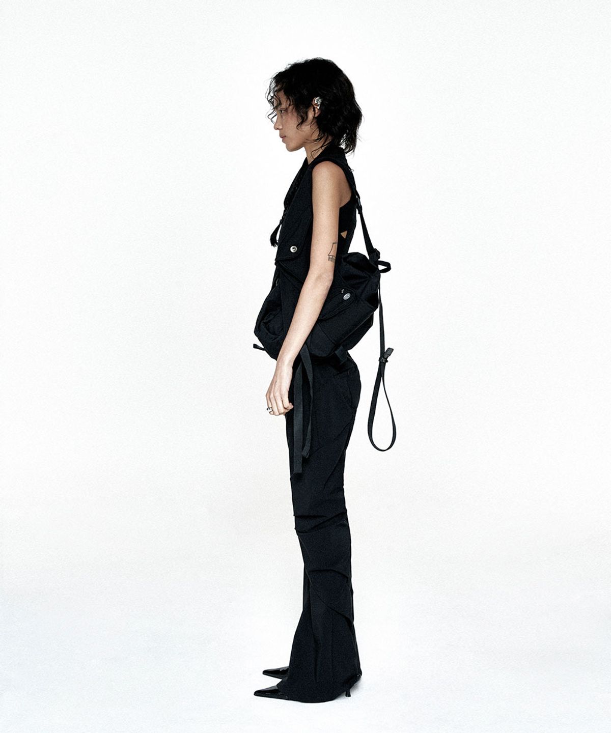 디프런티스(DIFFERENTIS) Crumple Pants (BK)