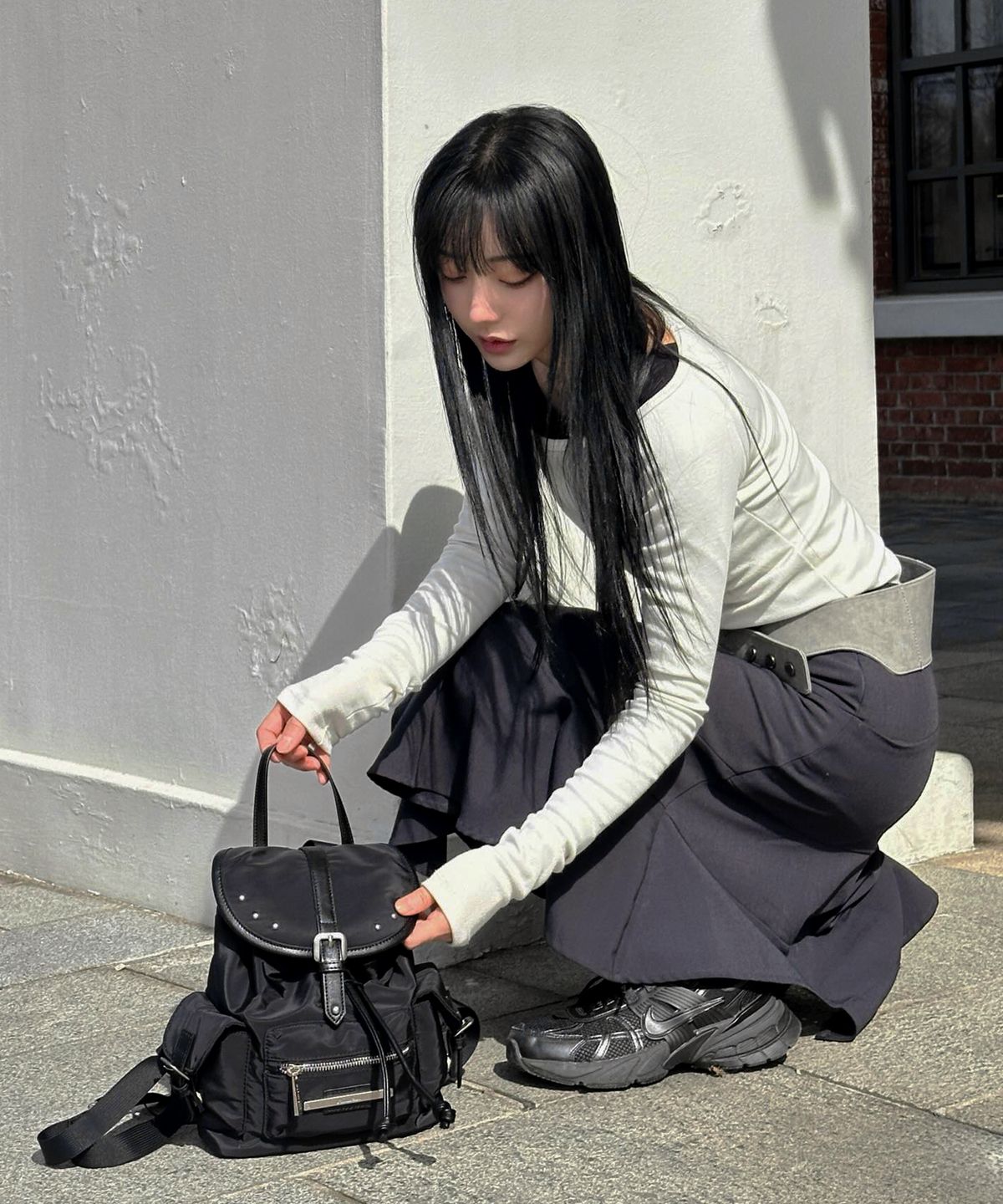 레이몬트(RAIMENT) Stud Cover Point Mini Backpack_Black