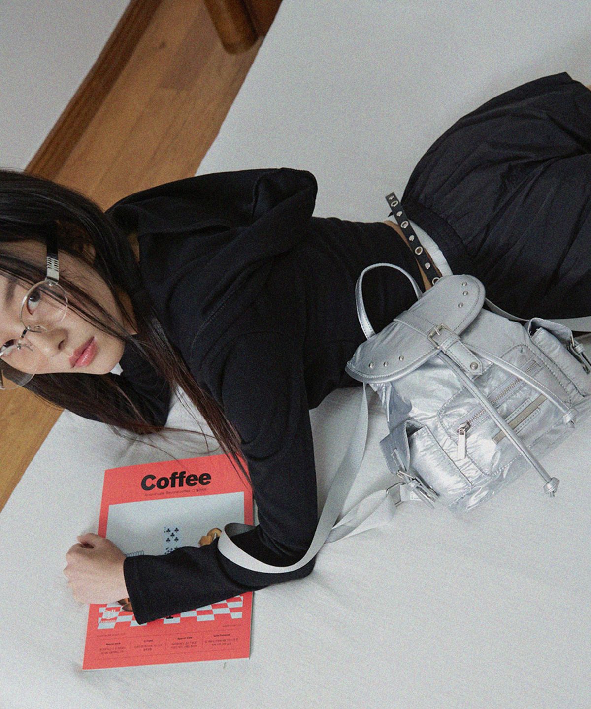 레이몬트(RAIMENT) Stud Cover Point Mini Backpack_Silver