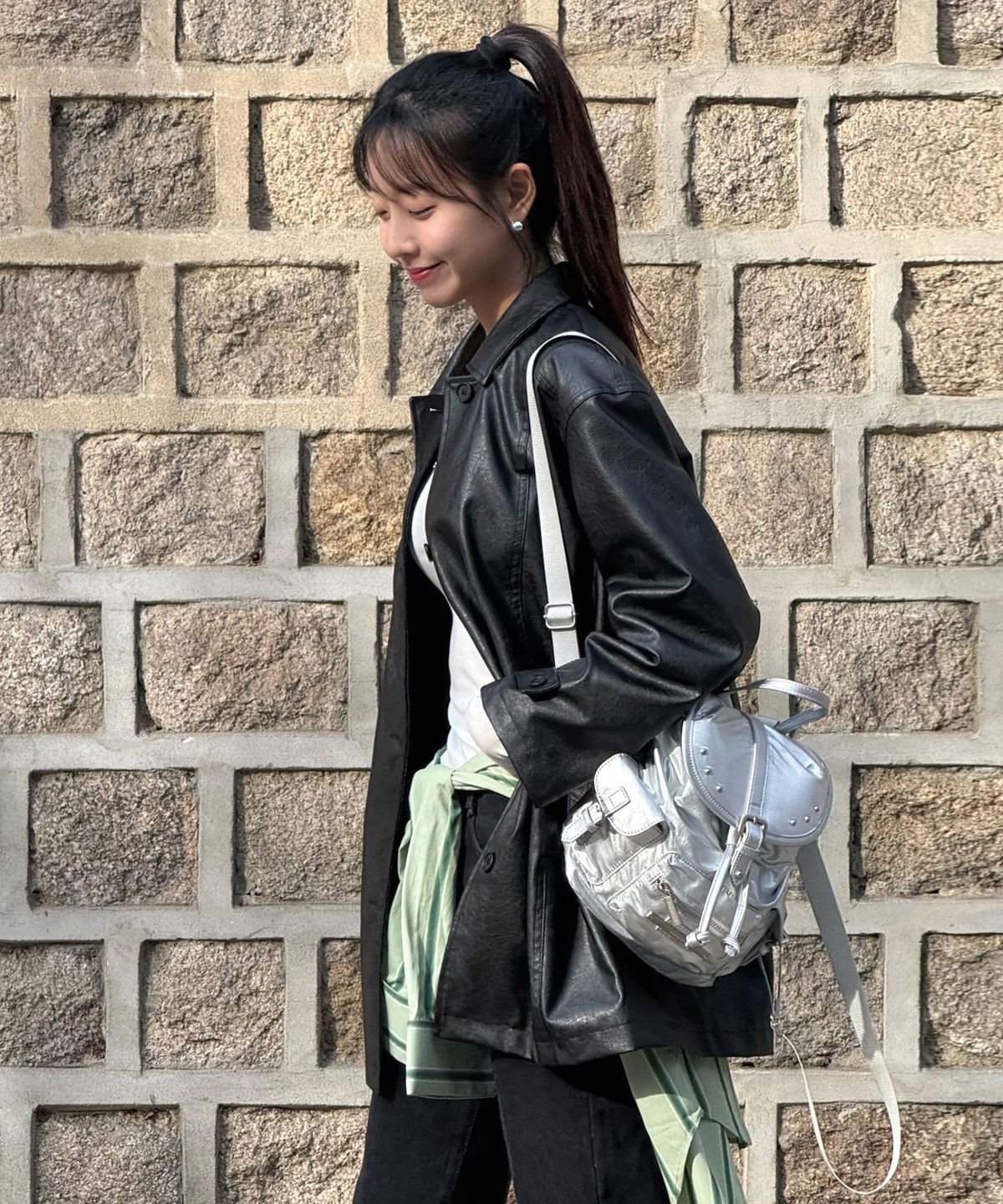 레이몬트(RAIMENT) Stud Cover Point Mini Backpack_Silver