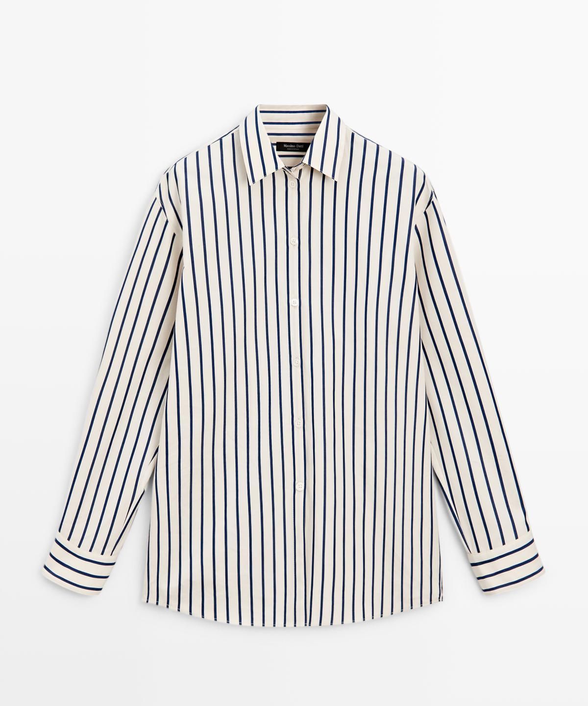 마시모두띠(MASSIMO DUTTI) 100% 코튼 스트라이프 셔츠