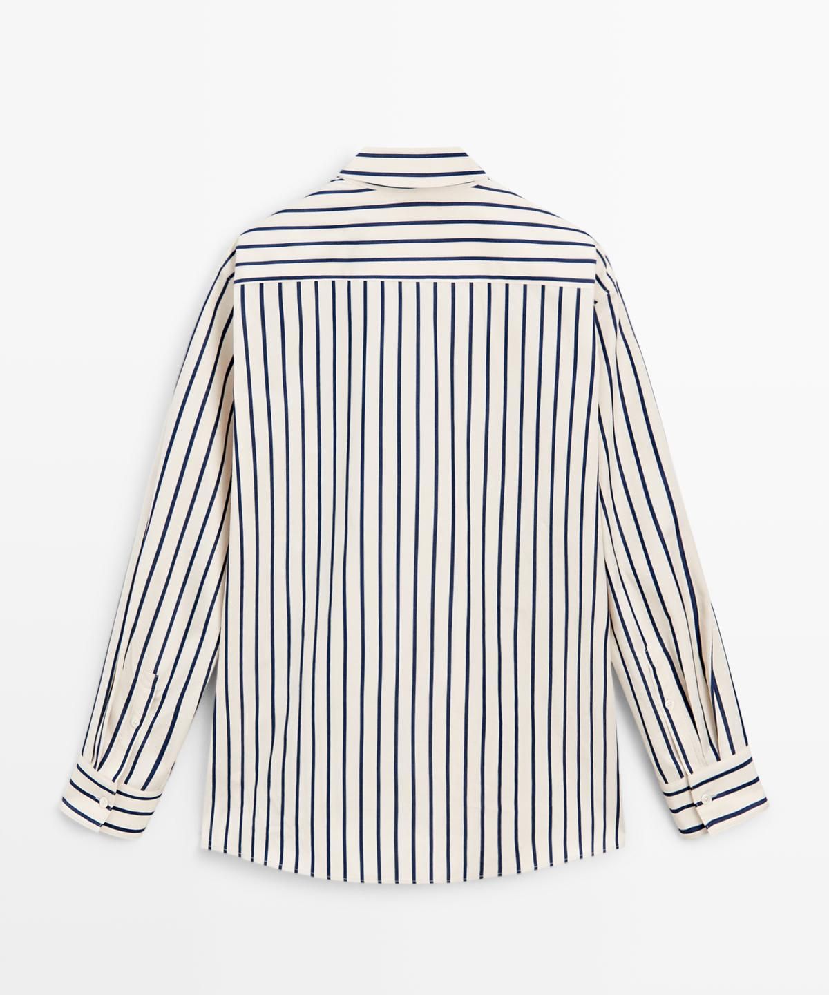 마시모두띠(MASSIMO DUTTI) 100% 코튼 스트라이프 셔츠